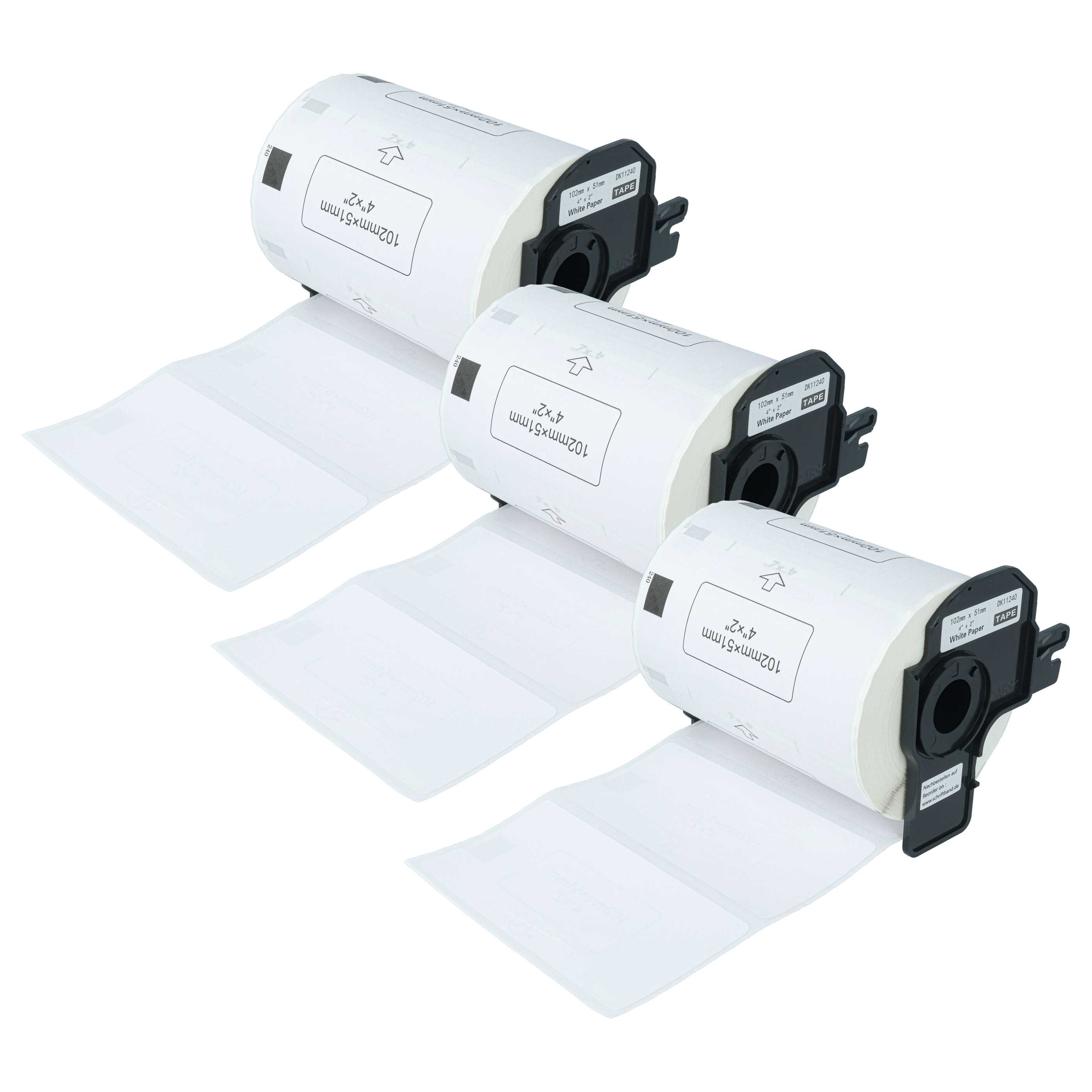 3x Etykiety do drukarki zam. Brother DK-11240 - 102 mm x 51 mm + uchwyt