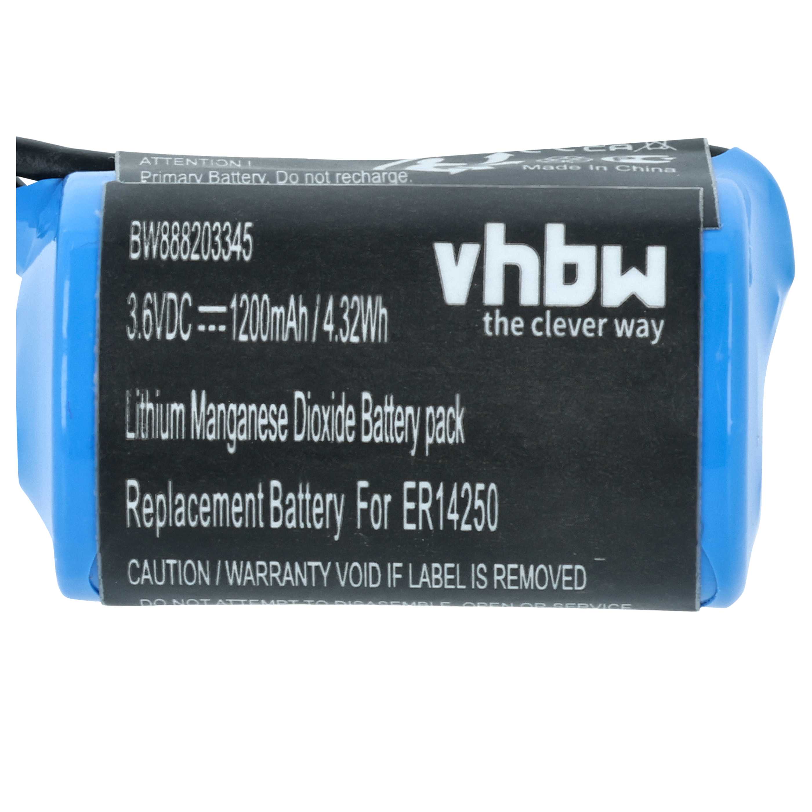 Pile (2 pcs.) remplace Siemens A2C59511954, A2C59511954X chronotachygraphe - 1200mAh 3,6V Li-SOCl2