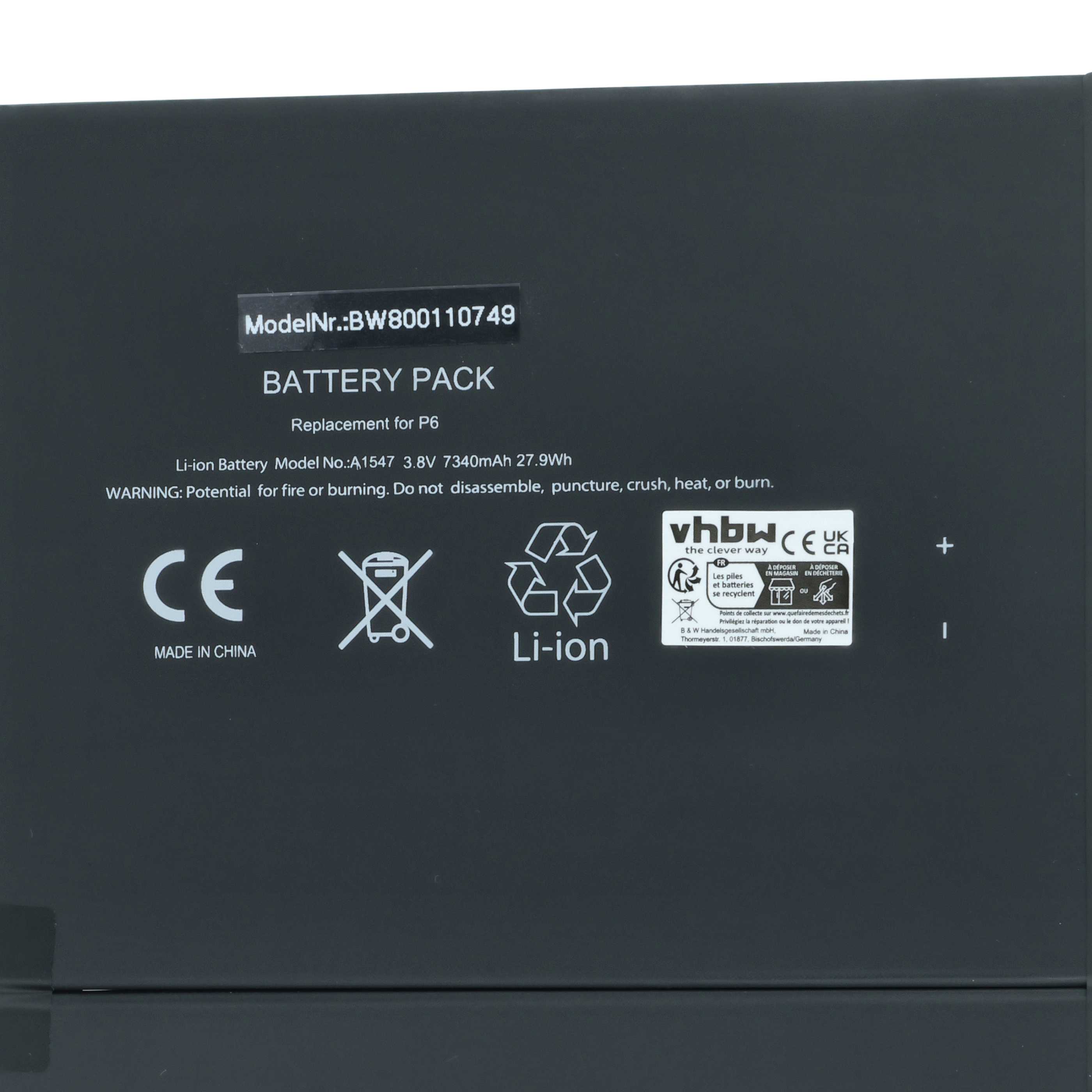 Batteria per tablet sostituisce Apple A1567, A1547 - 7340mAh 3,76V Li-Ion