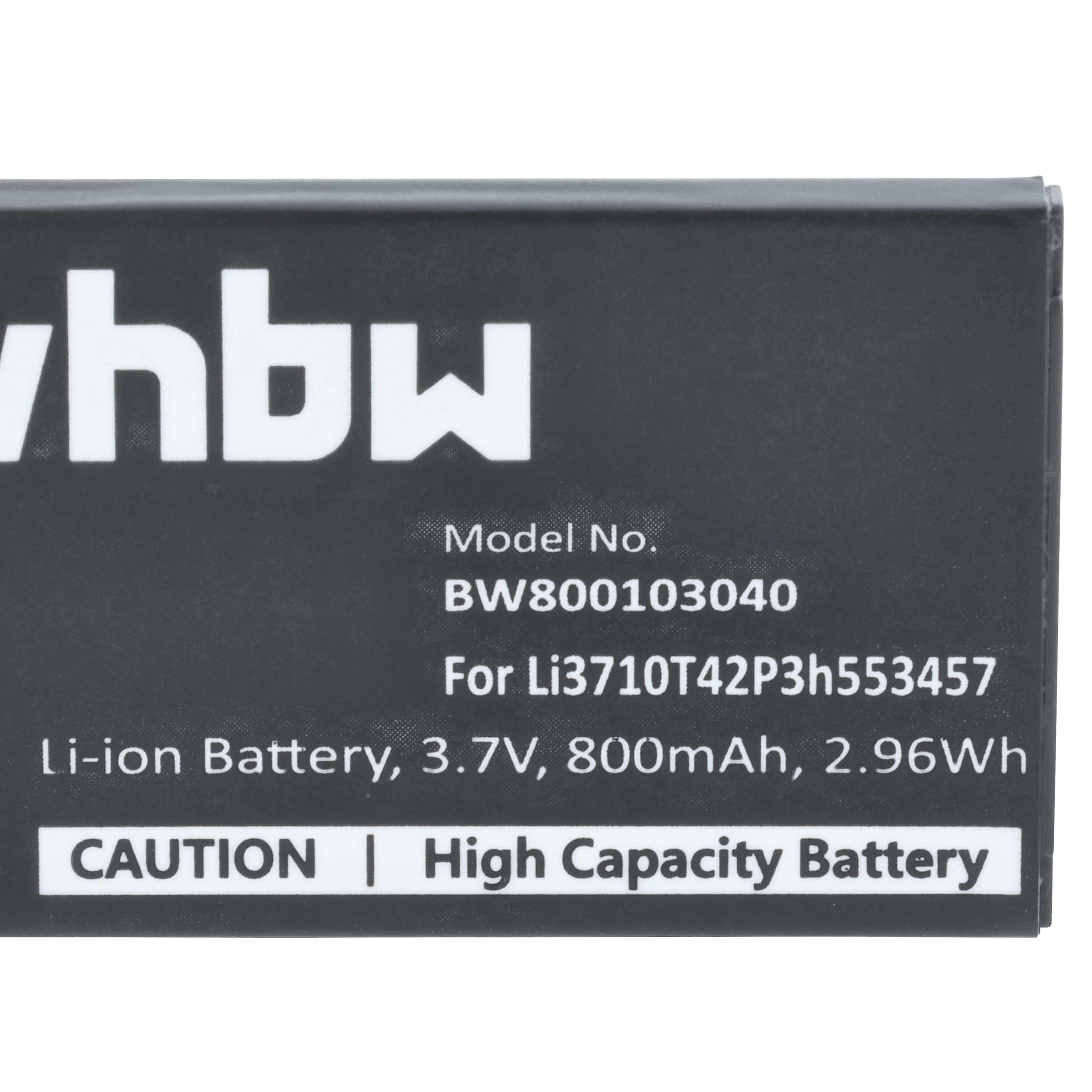 Akumulator do telefonu smartfona zamiennik ZTE Li3710T42P3h553457, LI3709T72P3H553447 - 800 mAh 3,7 V Li-Ion