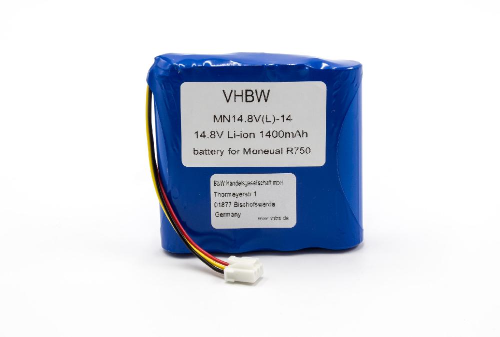 Batterie remplace Moneual Rydis 10J001026 pour robot aspirateur - 1400mAh 14,8V Li-ion