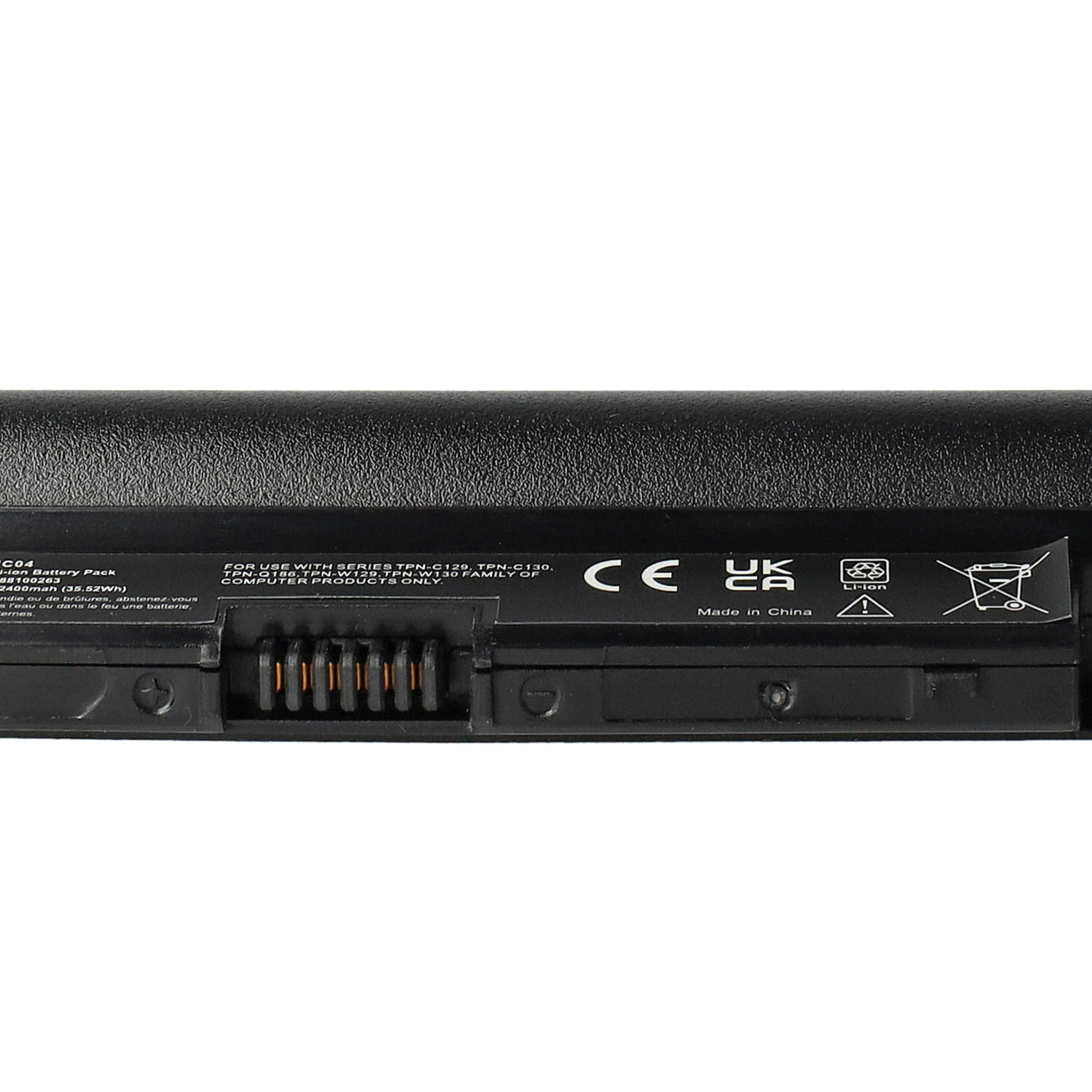 Notebook-Akku als Ersatz für HP 919681-421, 919681-831, 2LP34AA, 919681-221 - 2400mAh 14,8V Li-Ion, schwarz