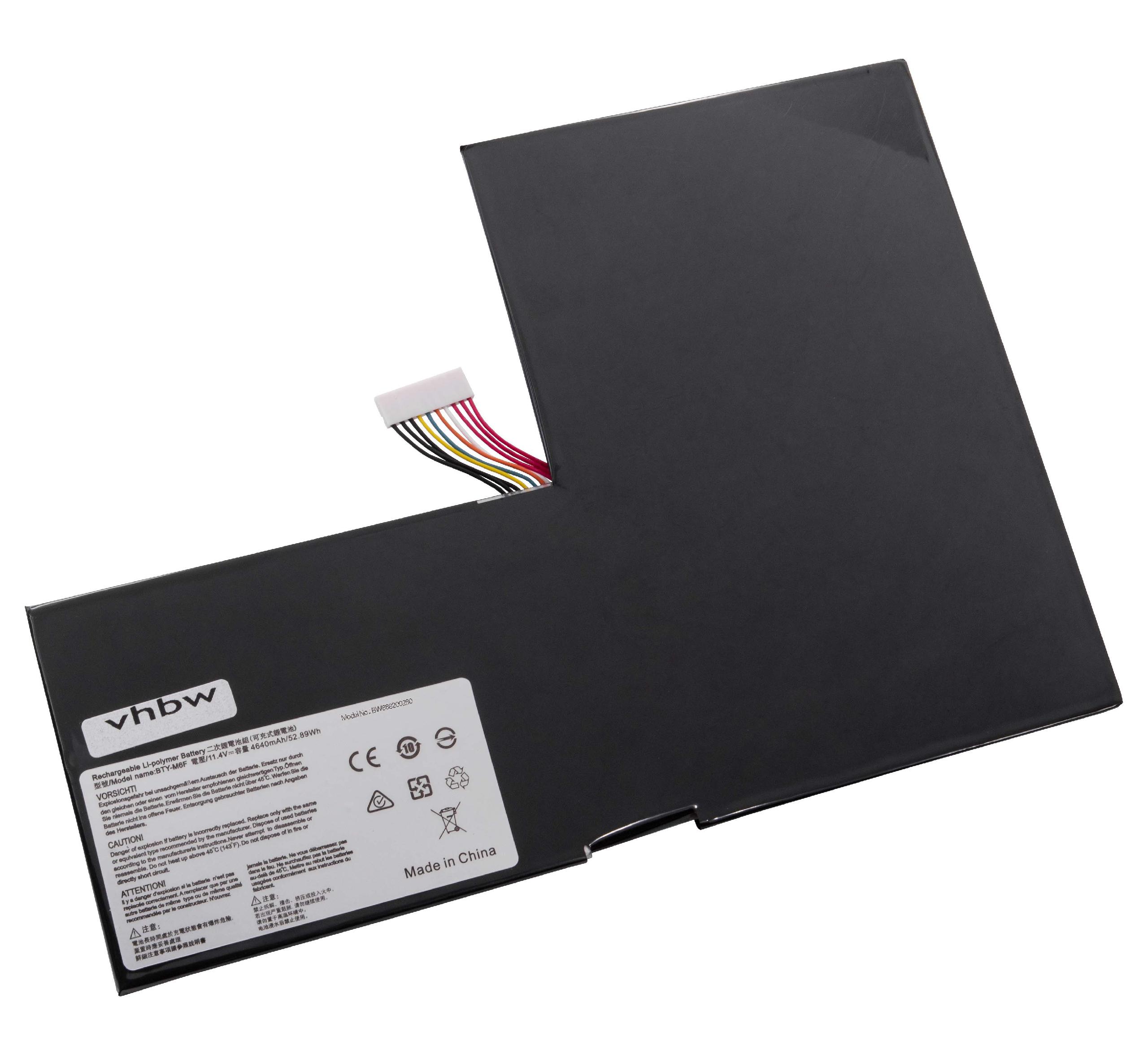 Notebook-Akku als Ersatz für MSI BTY-M6F, MS-16H2 - 4640mAh 11,4V Li-Polymer