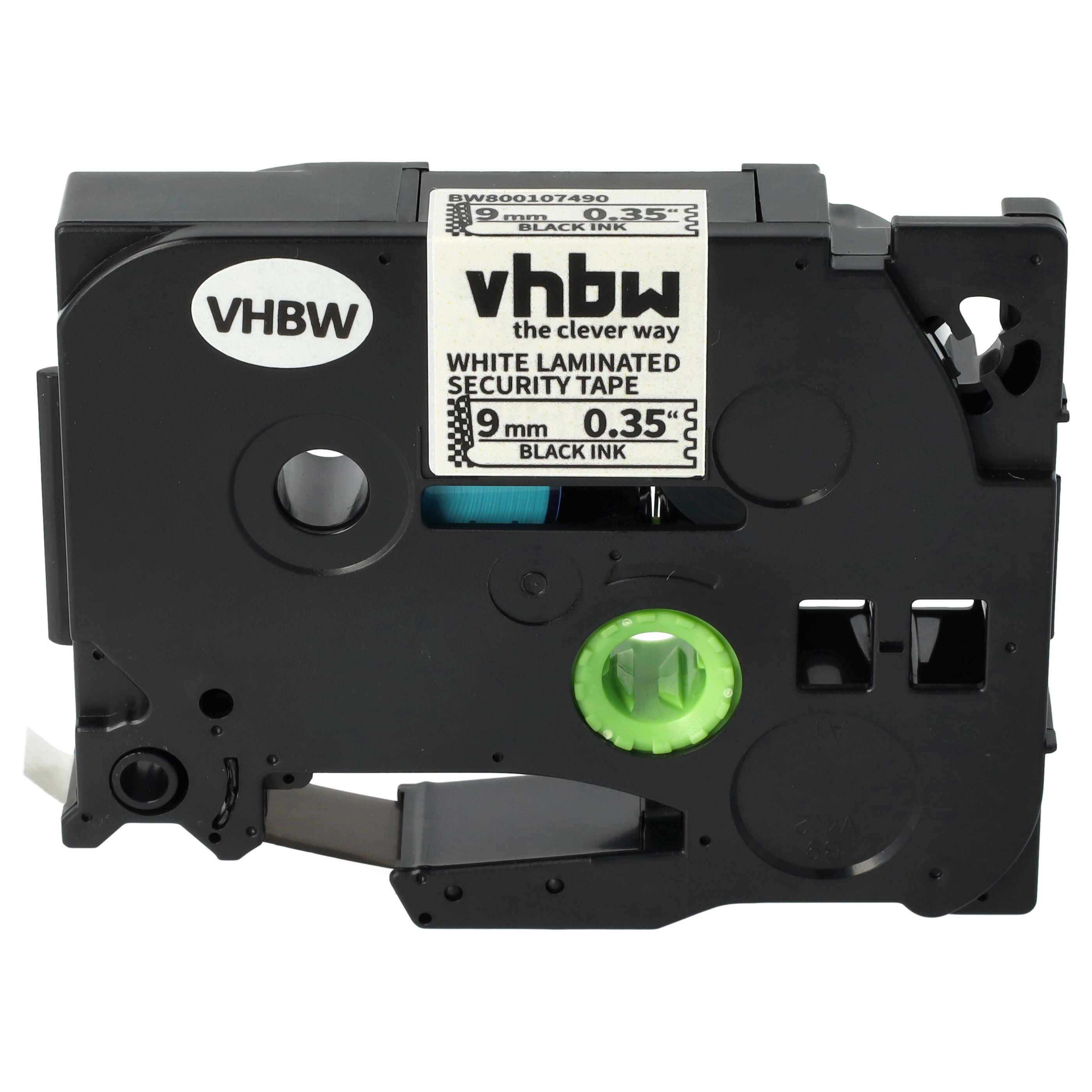 Label Tape as Replacement for Brother TZE-SE2, TZ-SE2 - 9 mm Black to White