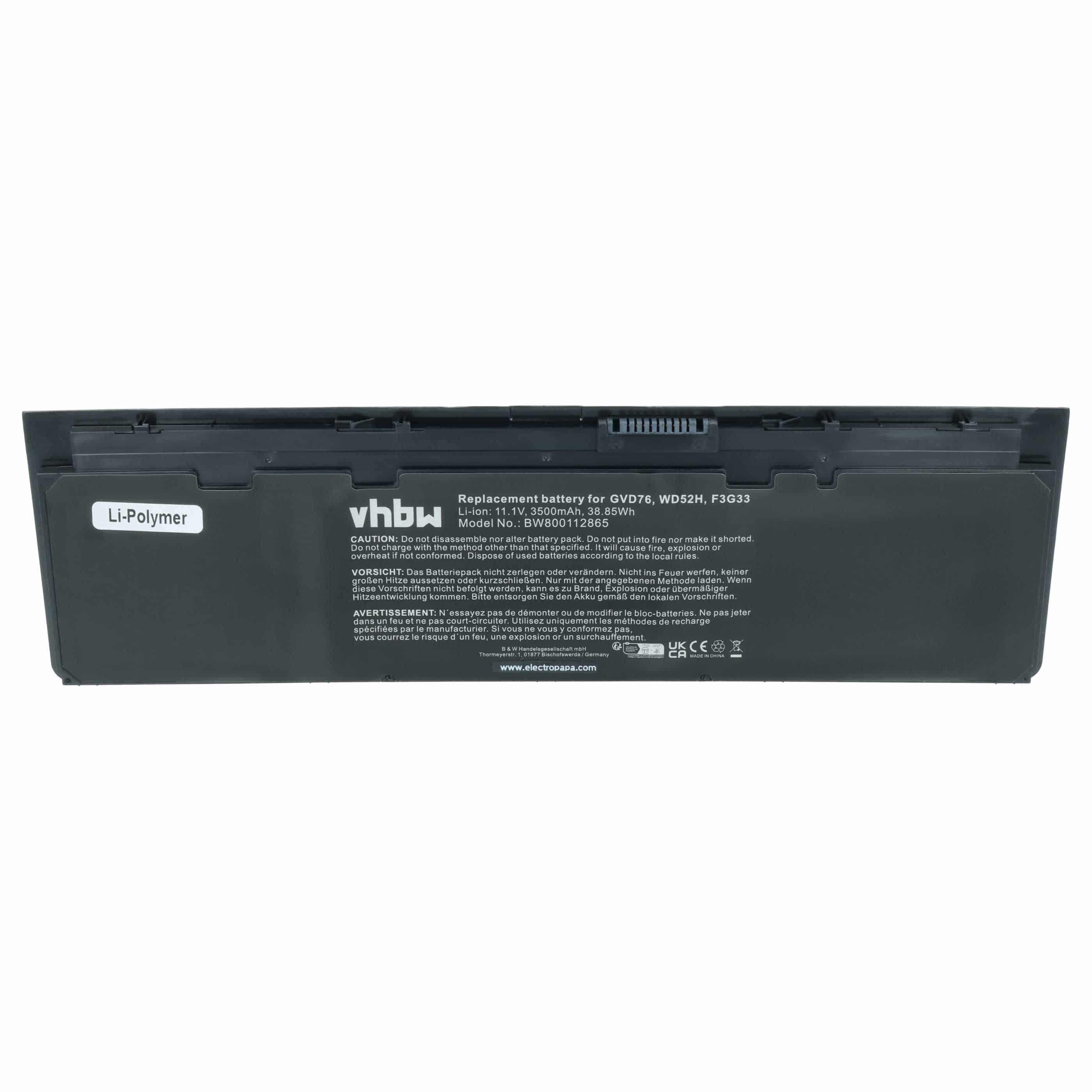 Akumulator do laptopa zamiennik Dell 0W57CV, 9C26T, 451-BBFW, GVD76, 451-BBFX - 3500 mAh 11,1 V Li-Ion, czarny