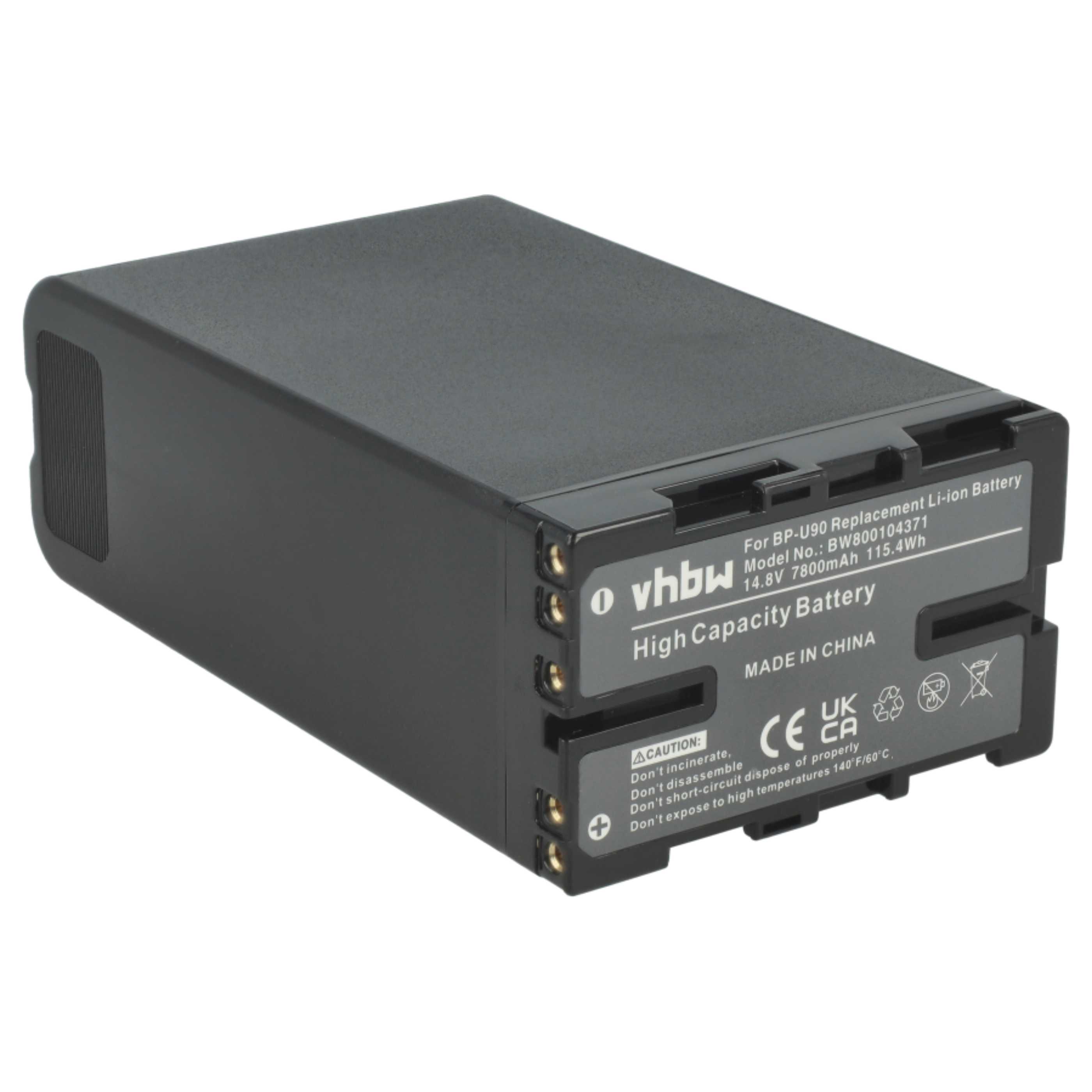 Videocamera 3x Battery replaces Sony BP-U90, BP-U60, BP-U30, BP-U95 - 7800 mAh 14.8 V Li-Ion