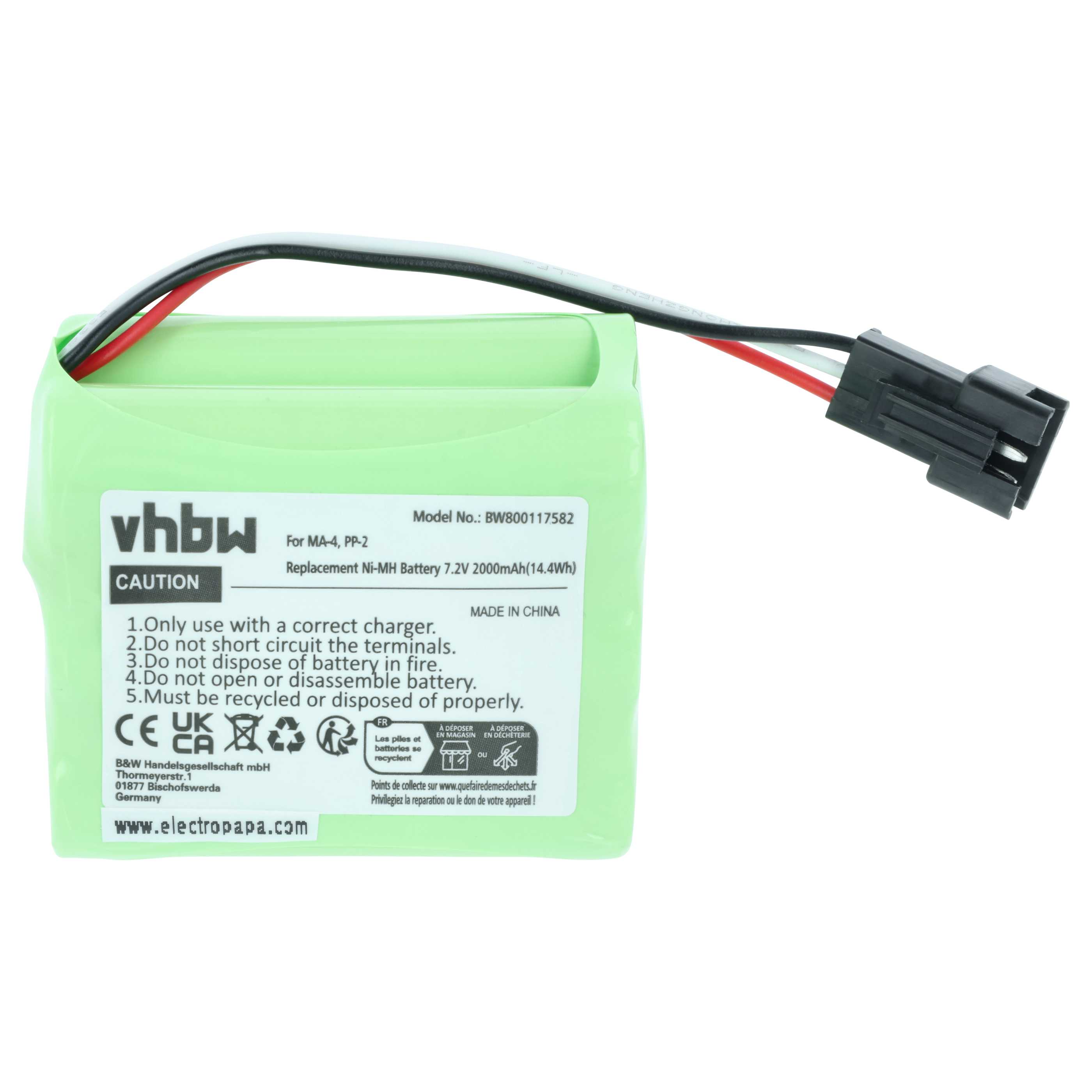 Batterie remplace Teac BP-R1, BP-R12EU, BP-R1EU, BP-R2, BP-R5 radio - 2000mAh 7,2V NiMH