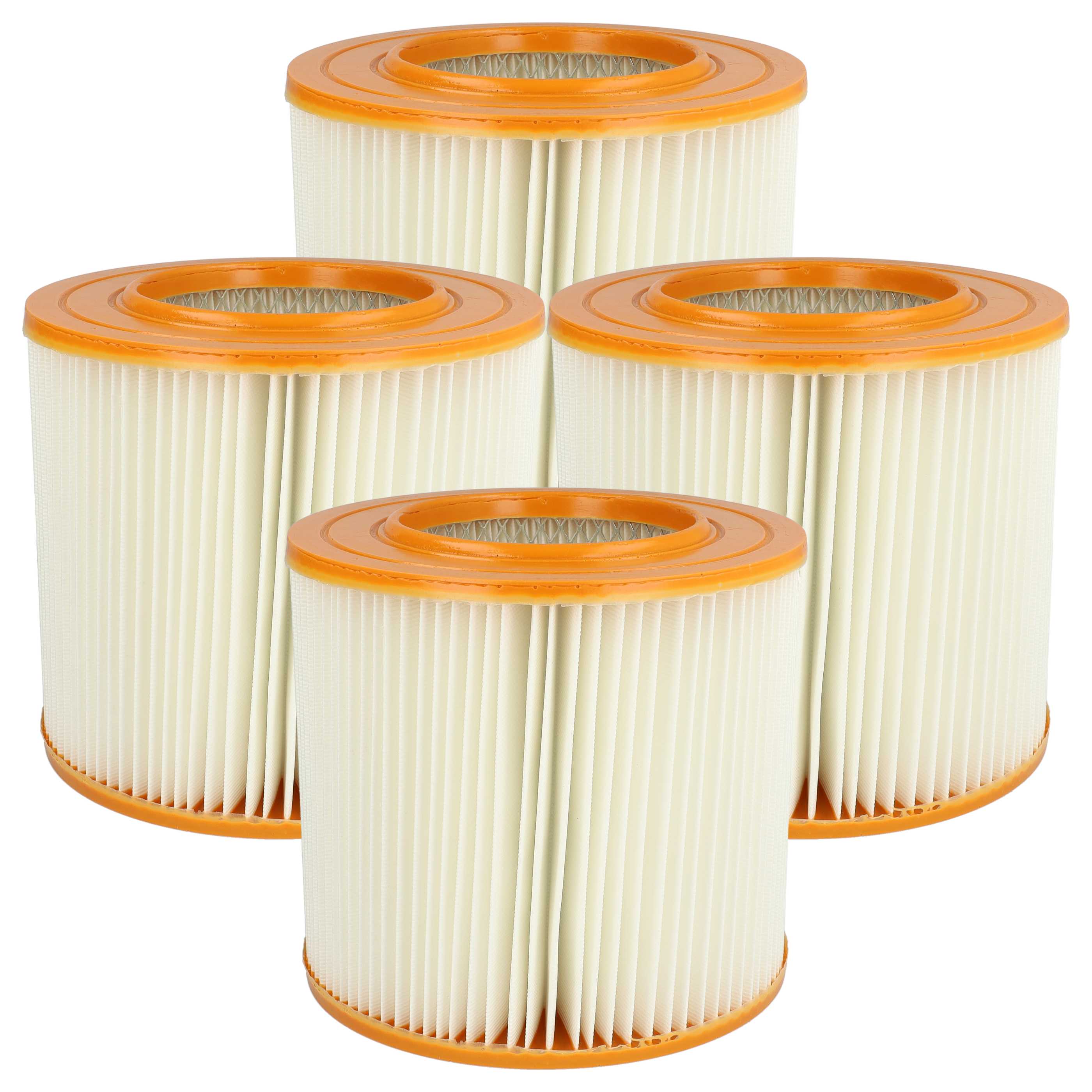 4x Filterpleated filter replaces Allaway 210813, 10819, 2577, 10813 for Allaway Vacuum Cleaner, orange / white