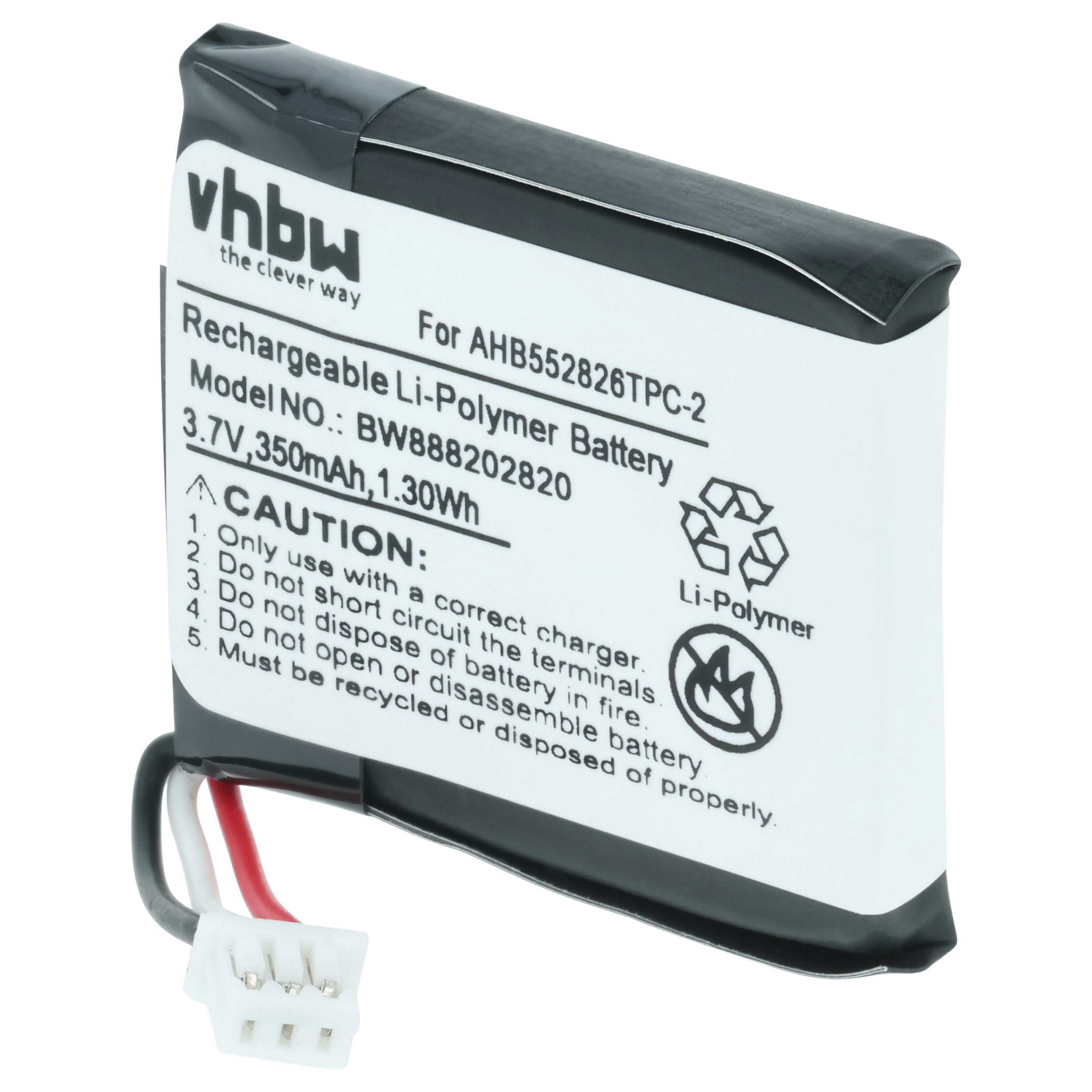 Akumulator do słuchawek bezprzewodowych zamiennik Sennheiser AHB552826TPC-2 - 350 mAh 3,7 V LiPo