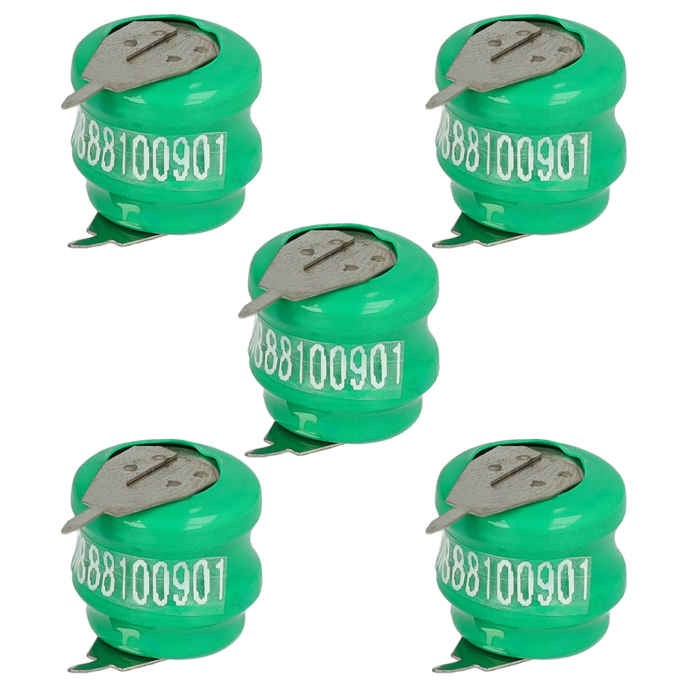 5x Button Cell Battery Type V40H 2 Pins for Model Building Solar Lamps etc. - 40 mAh 2.4 V NiMH
