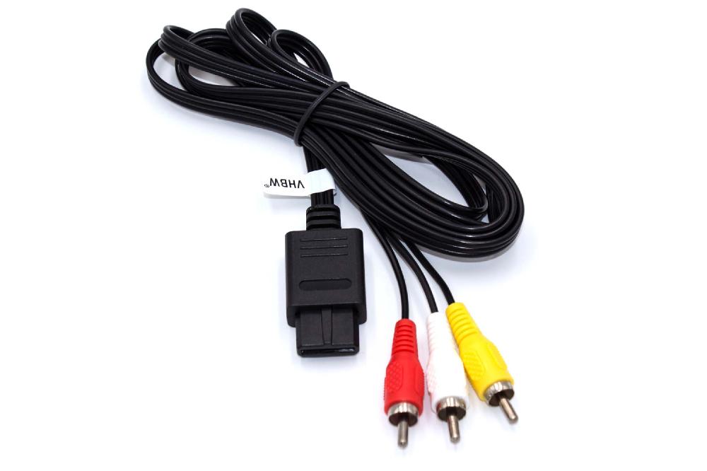 vhbw Câble composite audio vidéo compatible avec GameCube Nintendo console de jeux - Câble AV de 150 cm