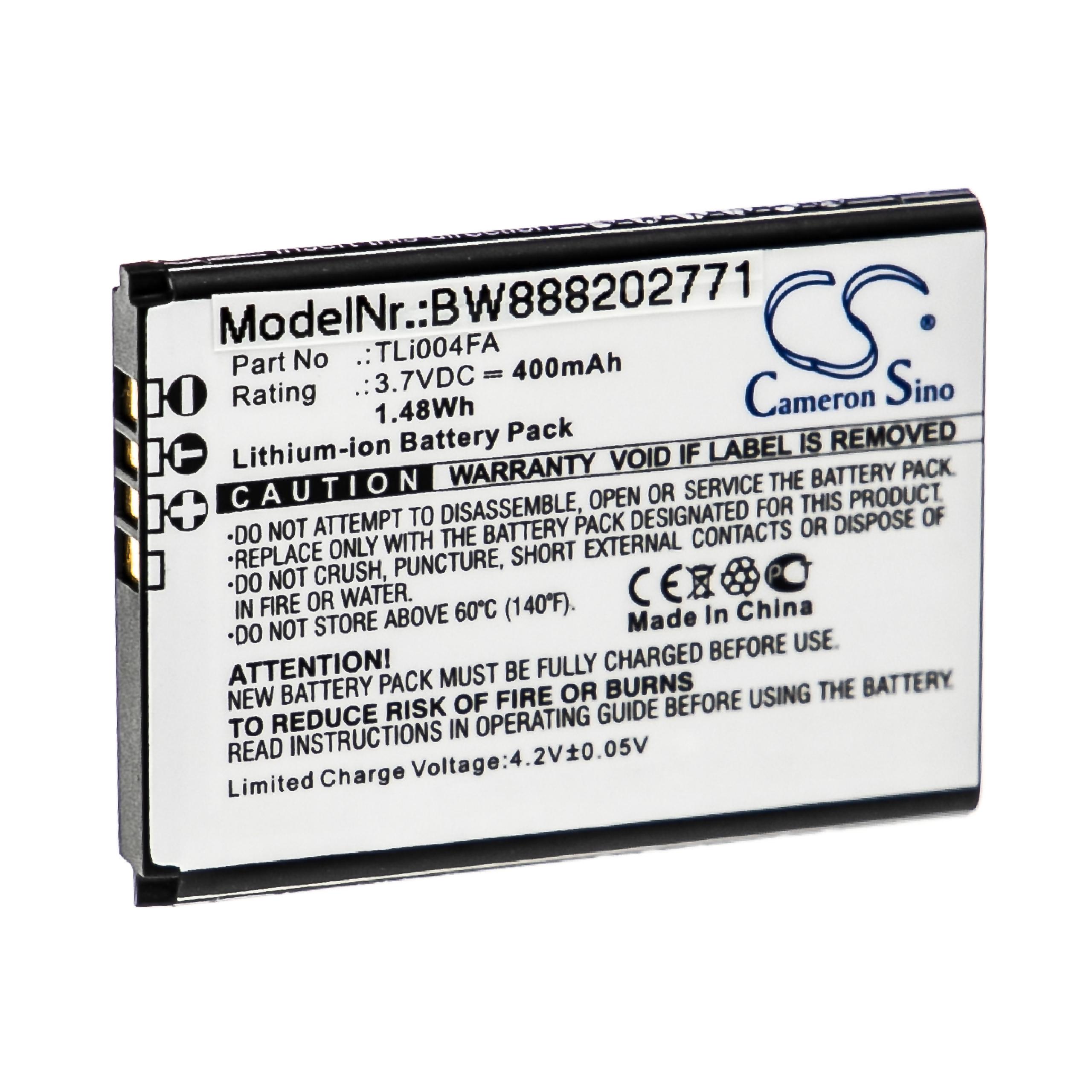 Batteria sostituisce Alcatel TLi004FA per cellulare Alcatel - 400mAh 3,7V Li-Ion