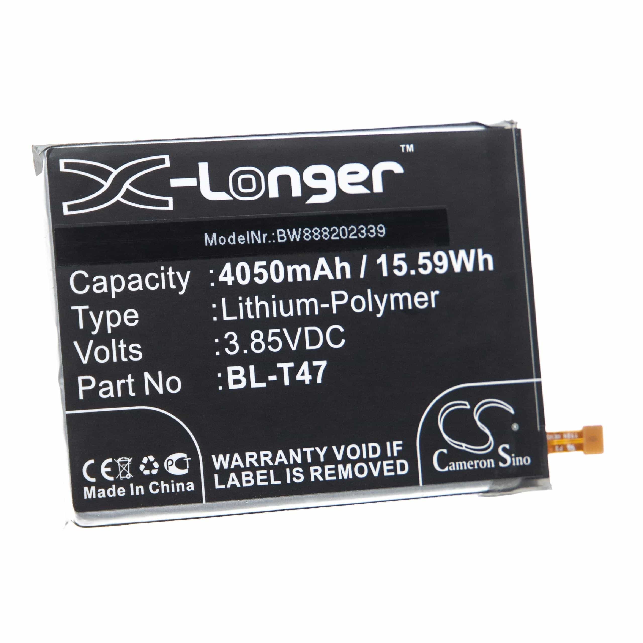 Batterie remplace LG BL-T47, EAC64785301, BL-T50 pour téléphone portable - 4050mAh, 3,85V, Li-polymère