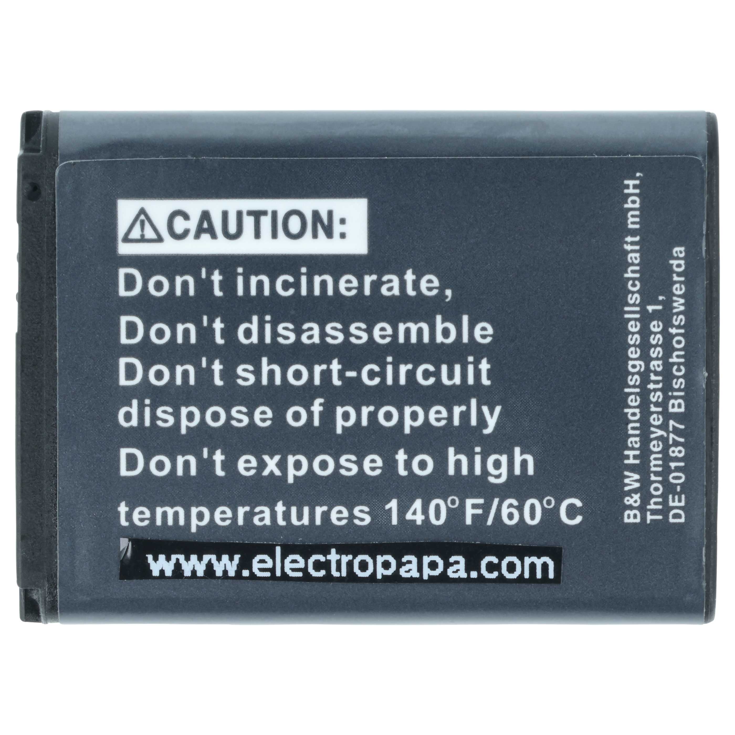 Batteria sostituisce Samsung SLB-1137d per fotocamera - 750mAh 3,6V Li-Ion