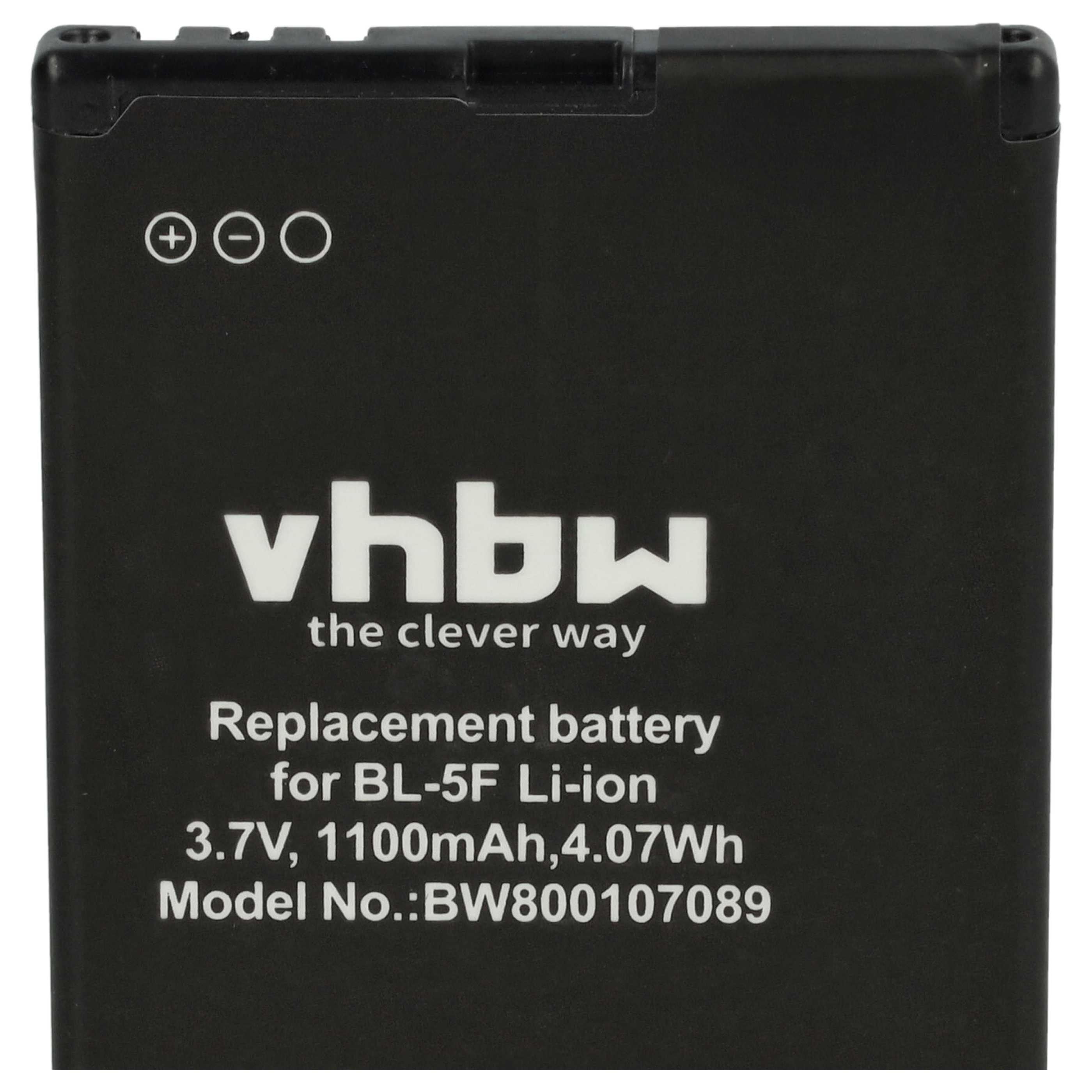 Akumulator do telefonu smartfona zamiennik Nokia BL-5F, MP-S-O - 1100 mAh 3,7 V Li-Ion