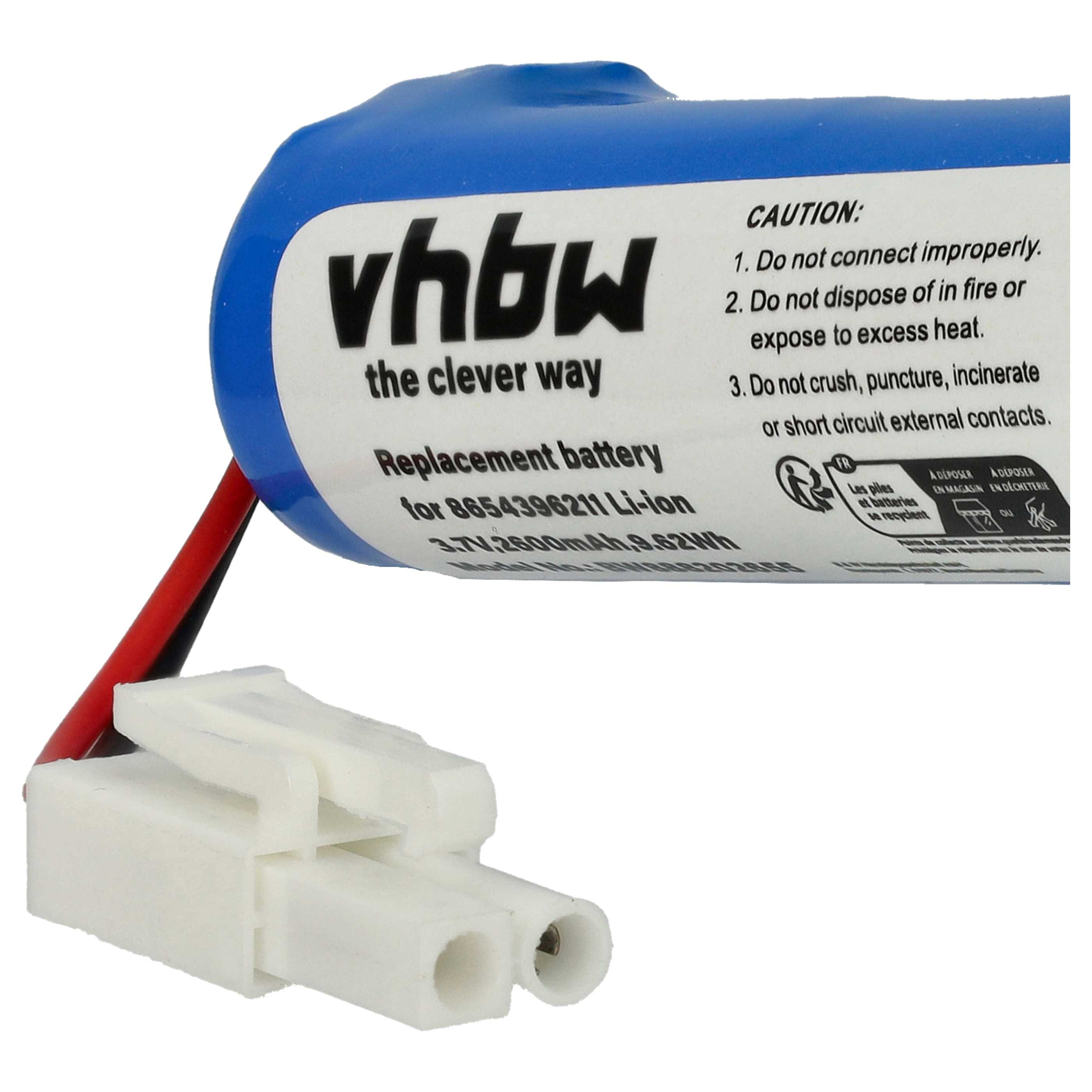 Battery replaces Vileda 8654396211 for Vileda 2600mAh, 3.7V, Li-Ion