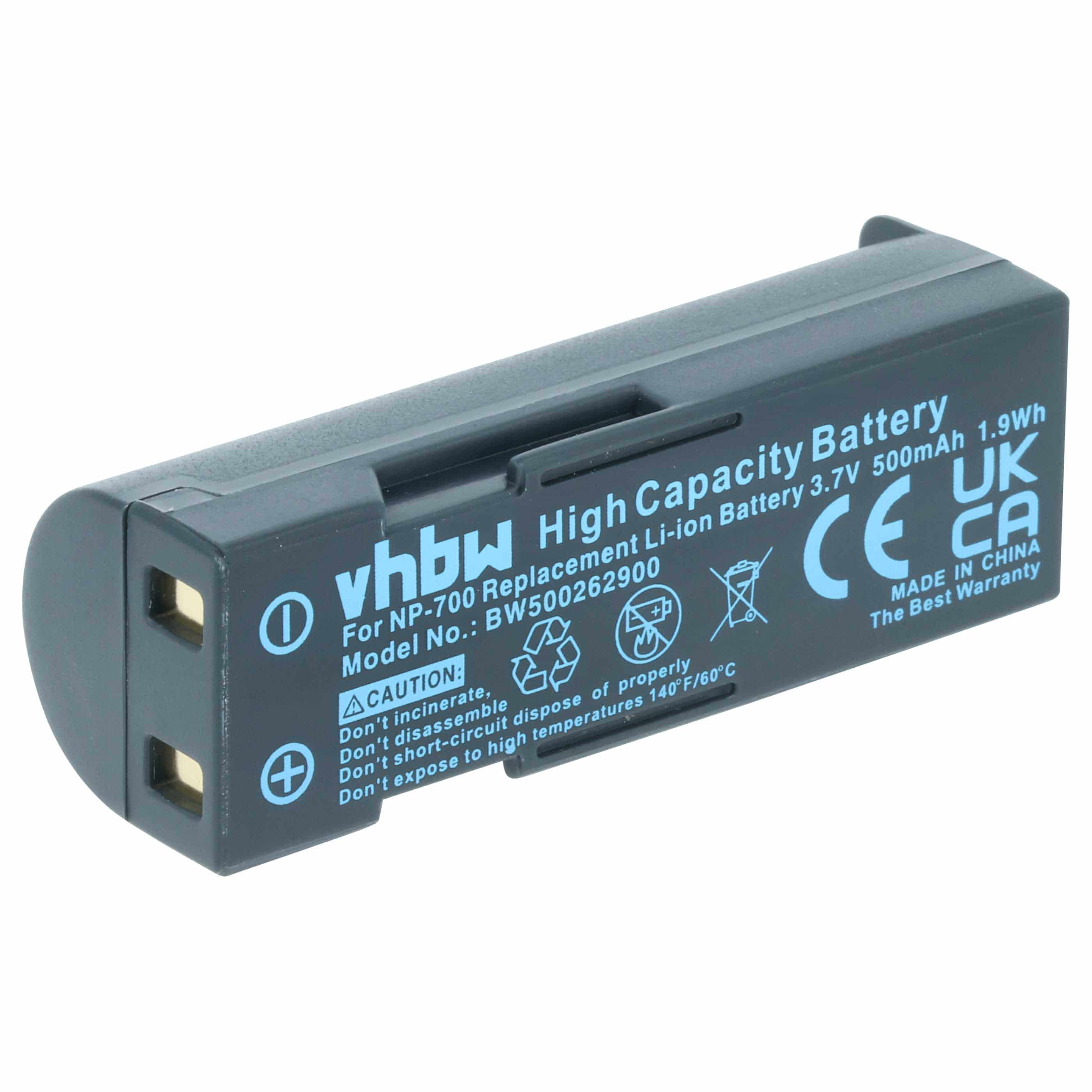 Battery replaces Minolta NP-700 - 500mAh, 3.7V, Li-Ion