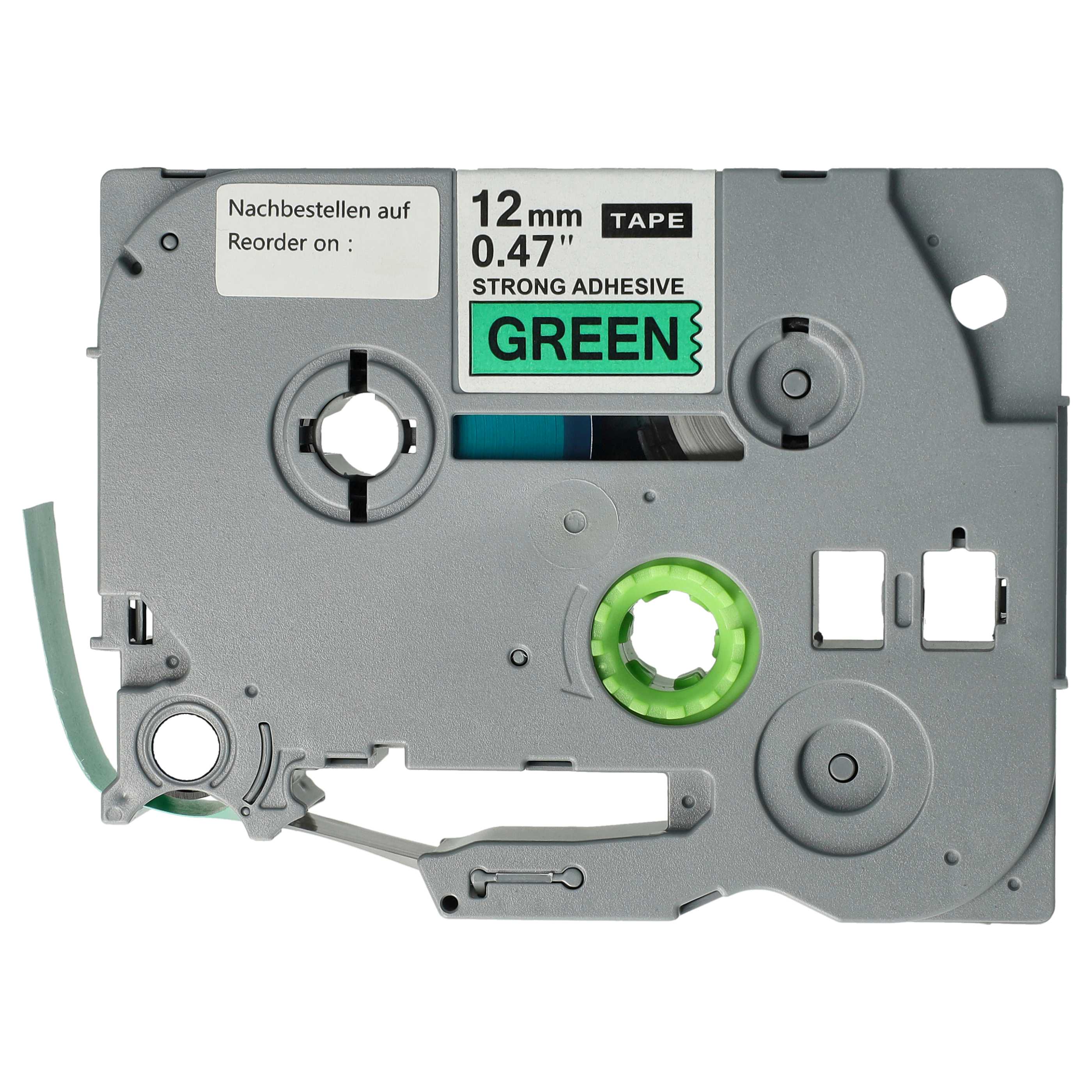 Label Tape as Replacement for Brother TZE-S731 - 12 mm Black to Green, Extra Stark