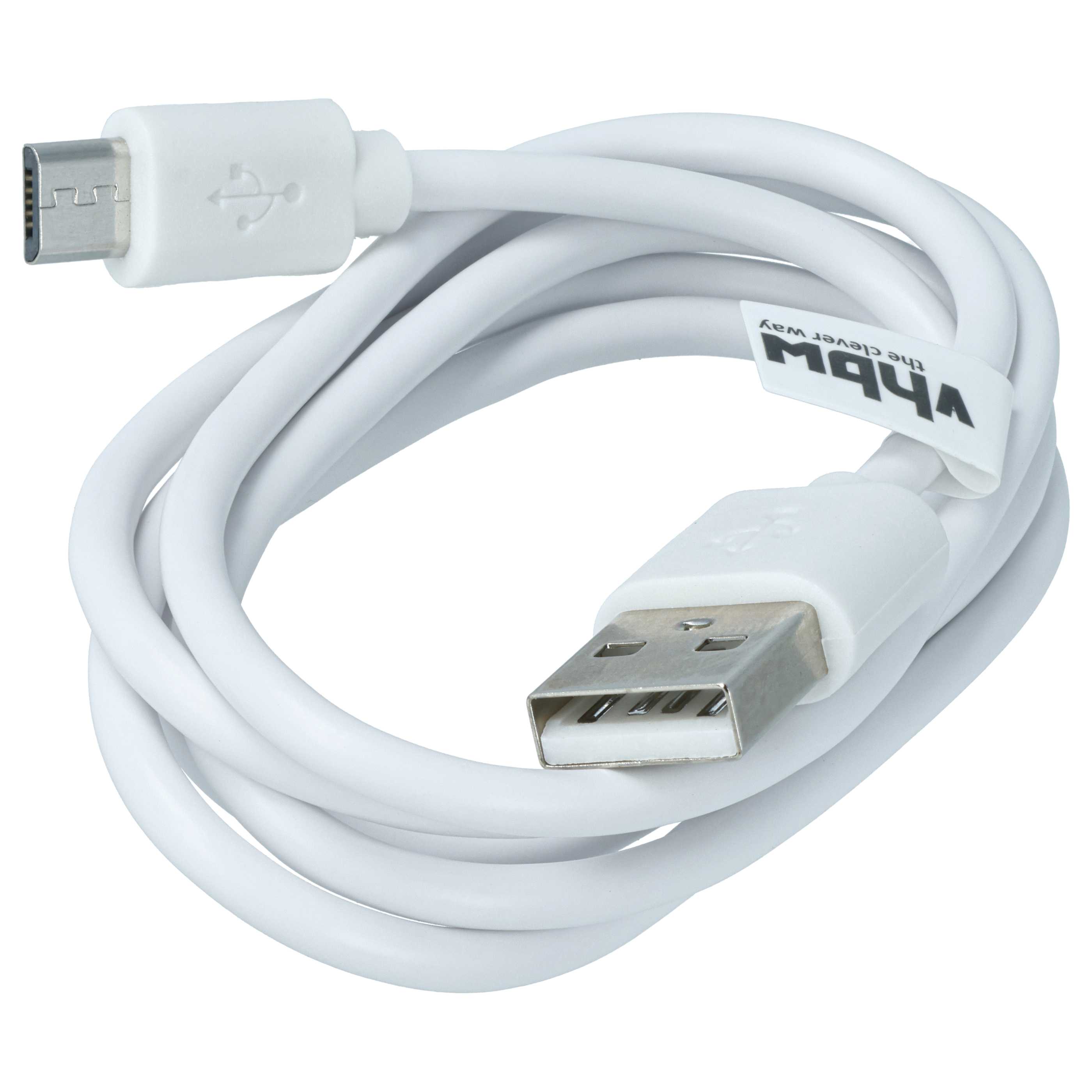 Micro-USB Cable USB Type A to Micro USB replaces Sony VMC-MD4 for various devices - White, 1 m