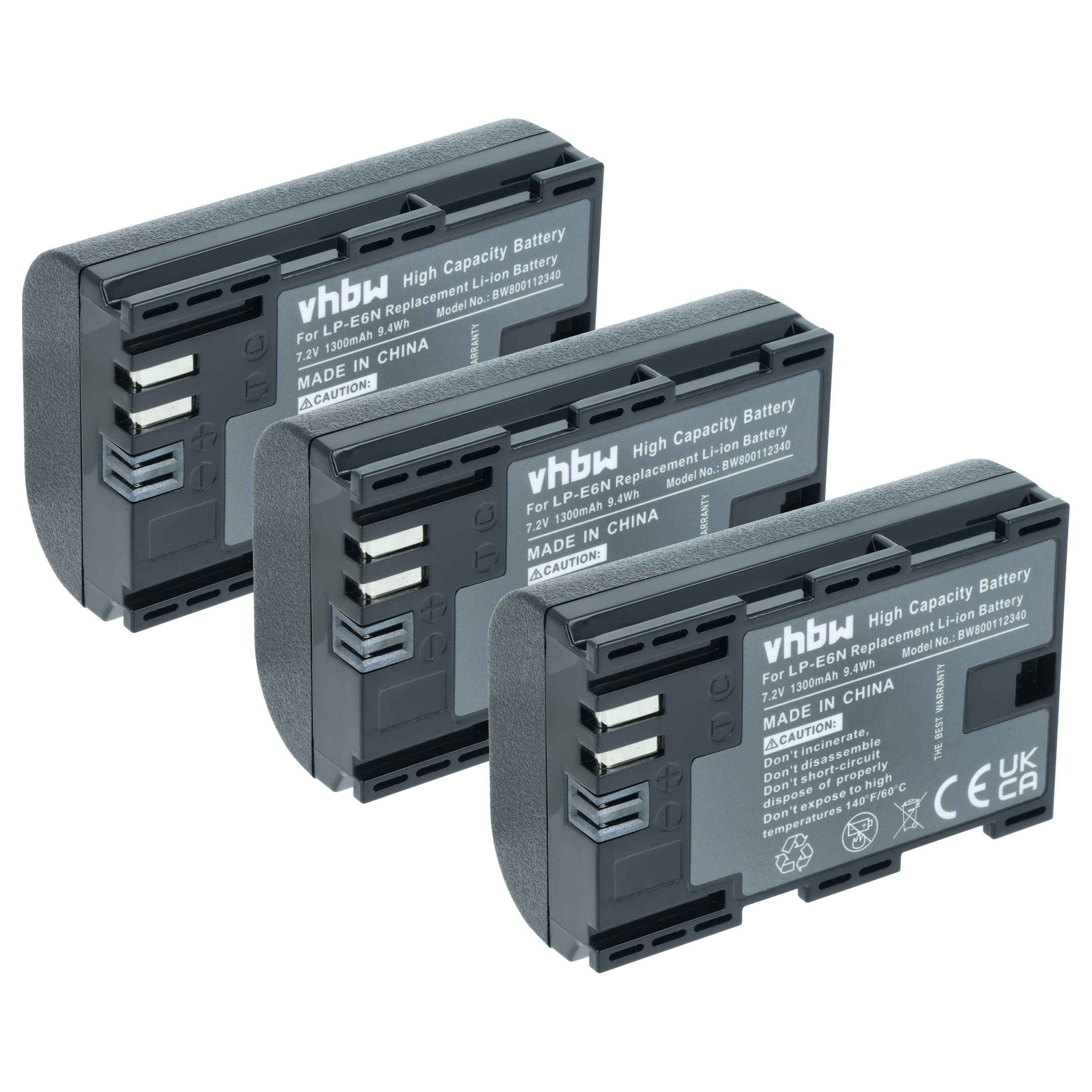 3x Akku für Canon EOS 5D Mark IV 1300mAh 7,2V