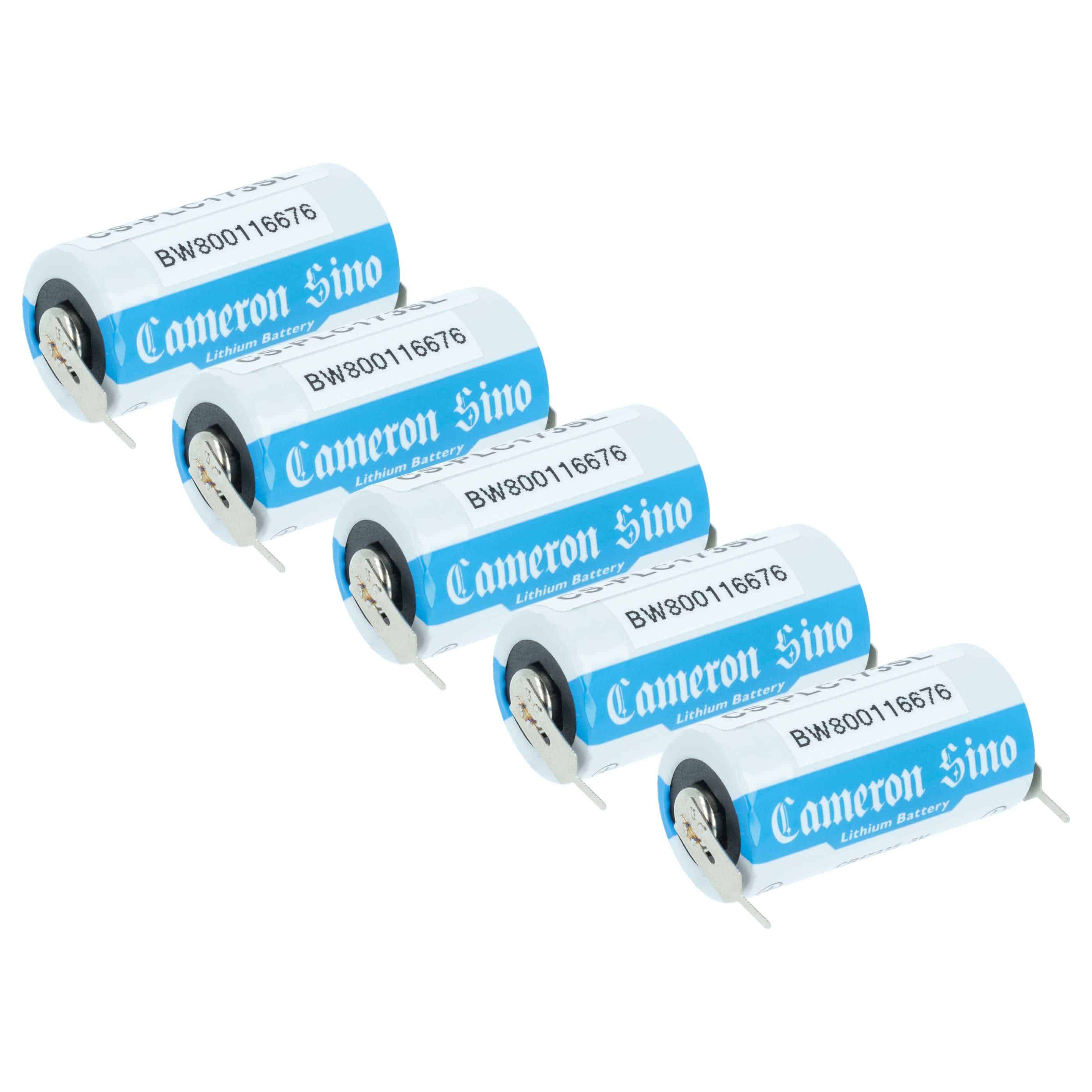 5x Akumulator do PLC programowalnego sterownika zamiennik Panasonic BR-2/3AG, BR17335 - 1450 mAh 3 V Li-MnO2