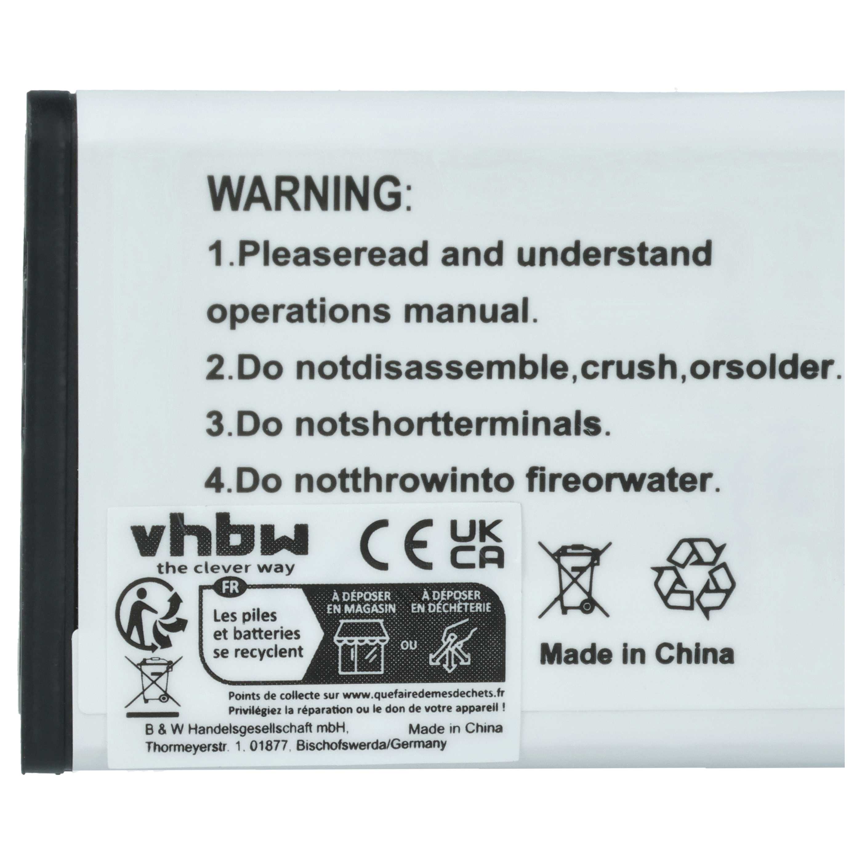 2x Battery replaces Samsung SLB-0837b - 500mAh, 3.7V, Li-Ion