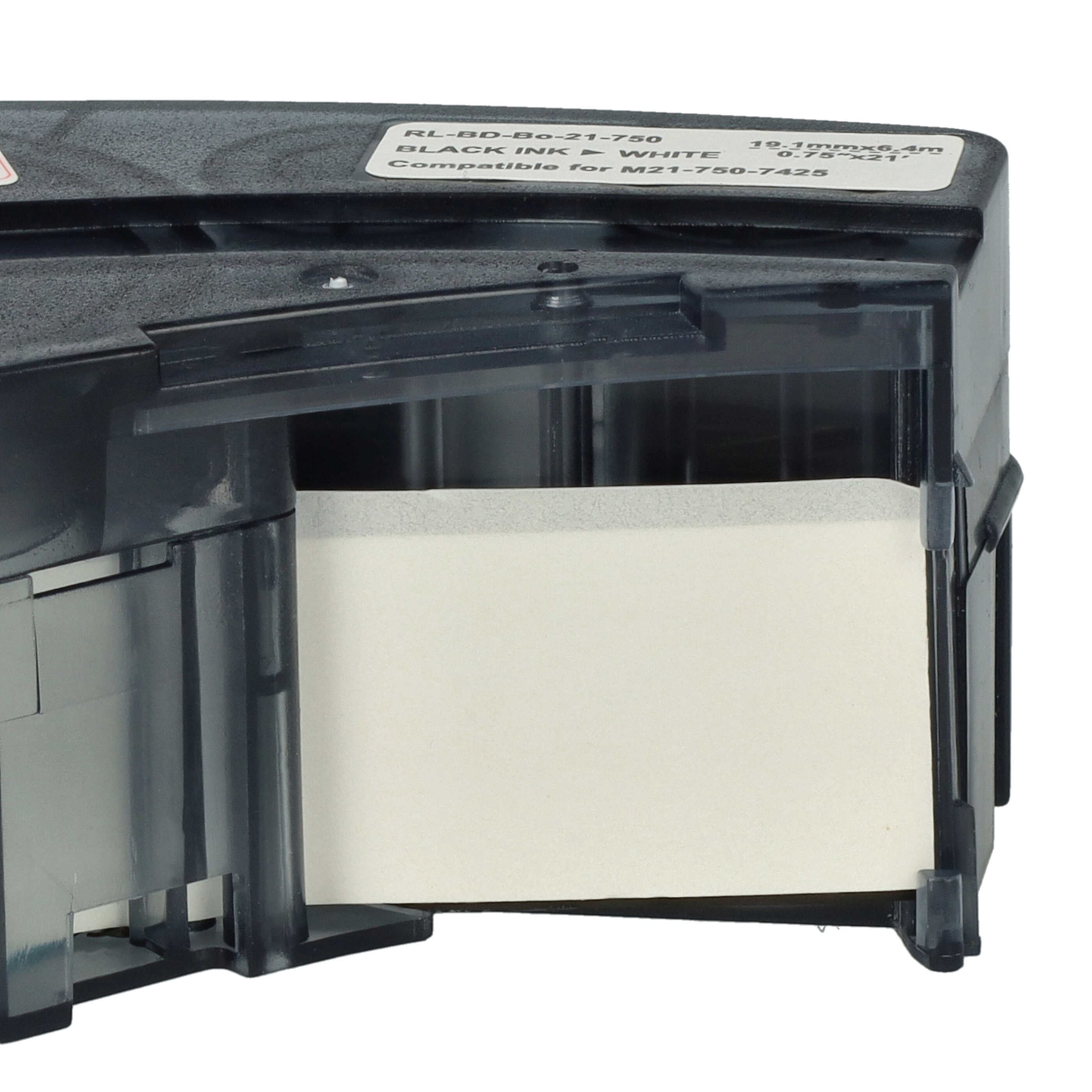 Label Tape as Replacement for Brady M21-750-7425 - 19.05 mm Black to White, polypropylene