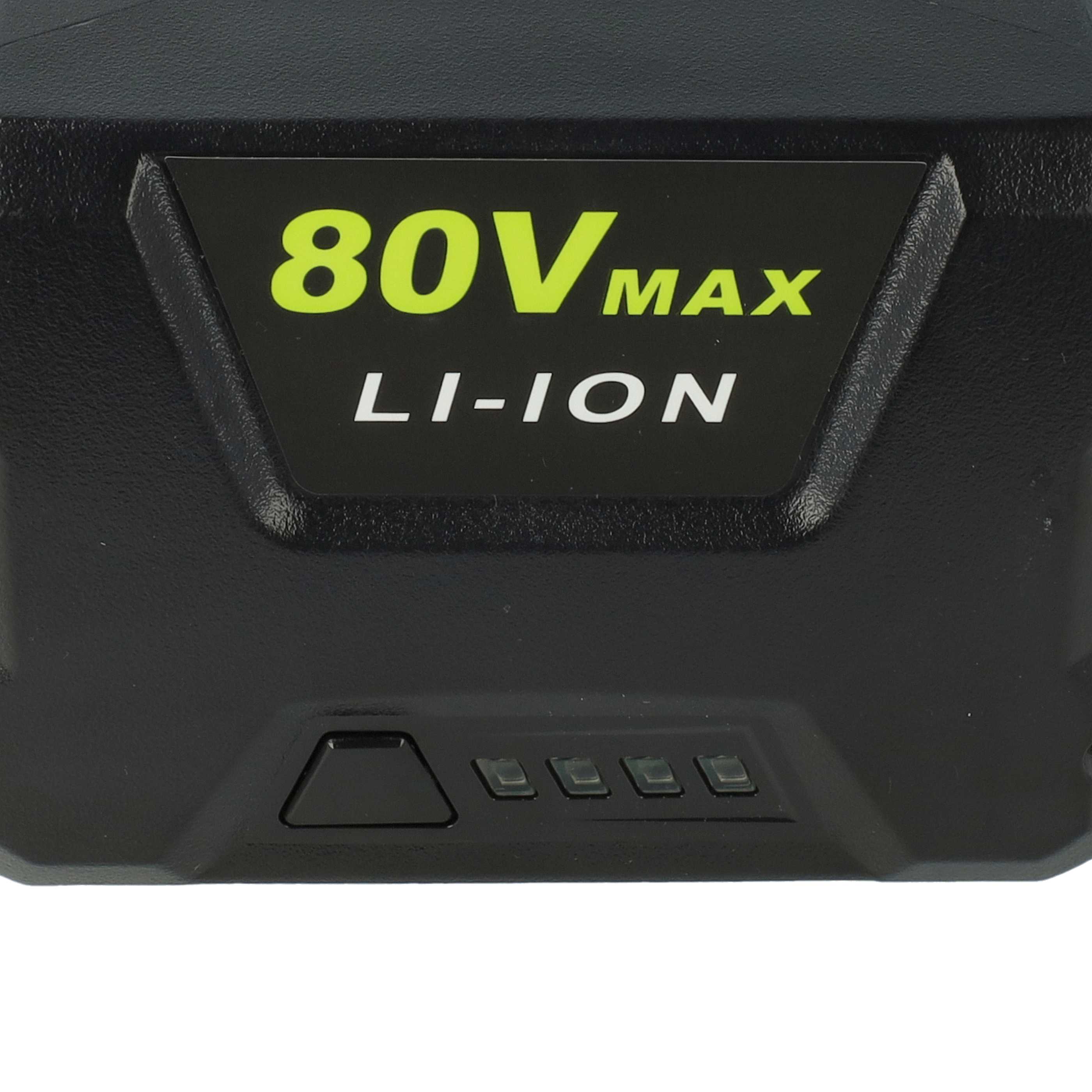 2x Battery replaces Greenworks 2901307, 80V Max, 2901302, 2902407, 2901207 - 4000 mAh 80 V Li-Ion, black