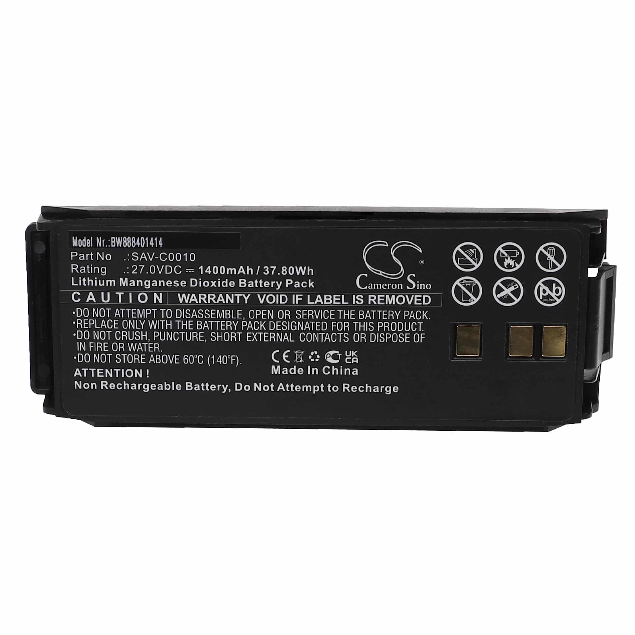 Medical Equipment Battery Replacement for Saver One SAV-C0010 - 1400mAh 27V Li-MnO2