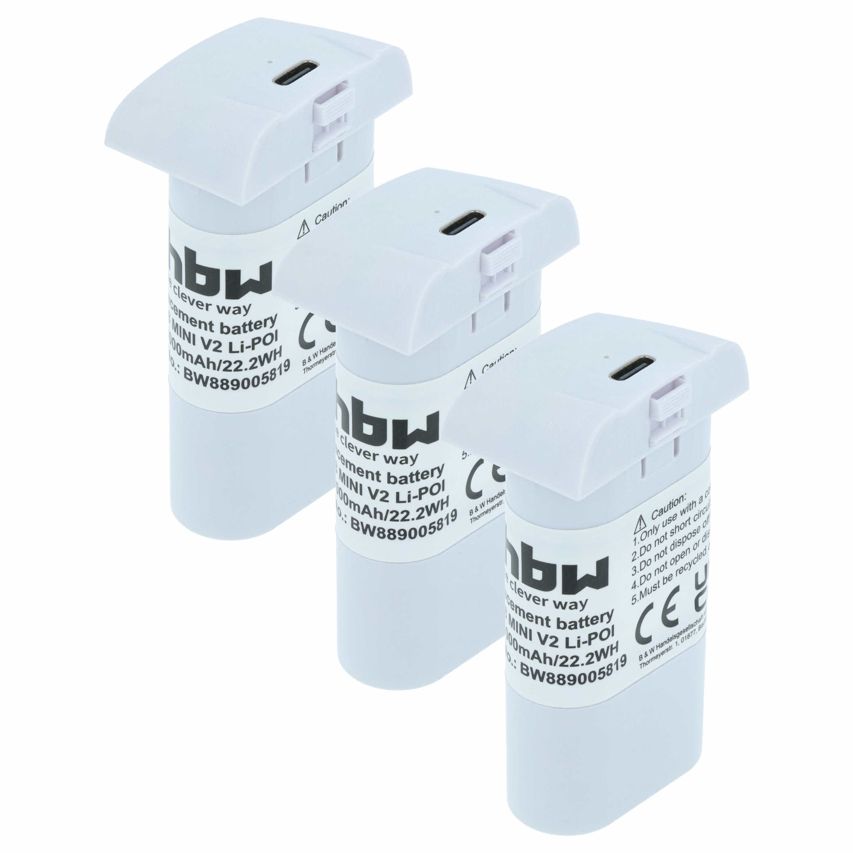 3x Batteries pour drone FIMI MINI 3, MINI 3 SE, X8 MINI, X8 Mini V2- 3000mAh 7,4V Li-polymère