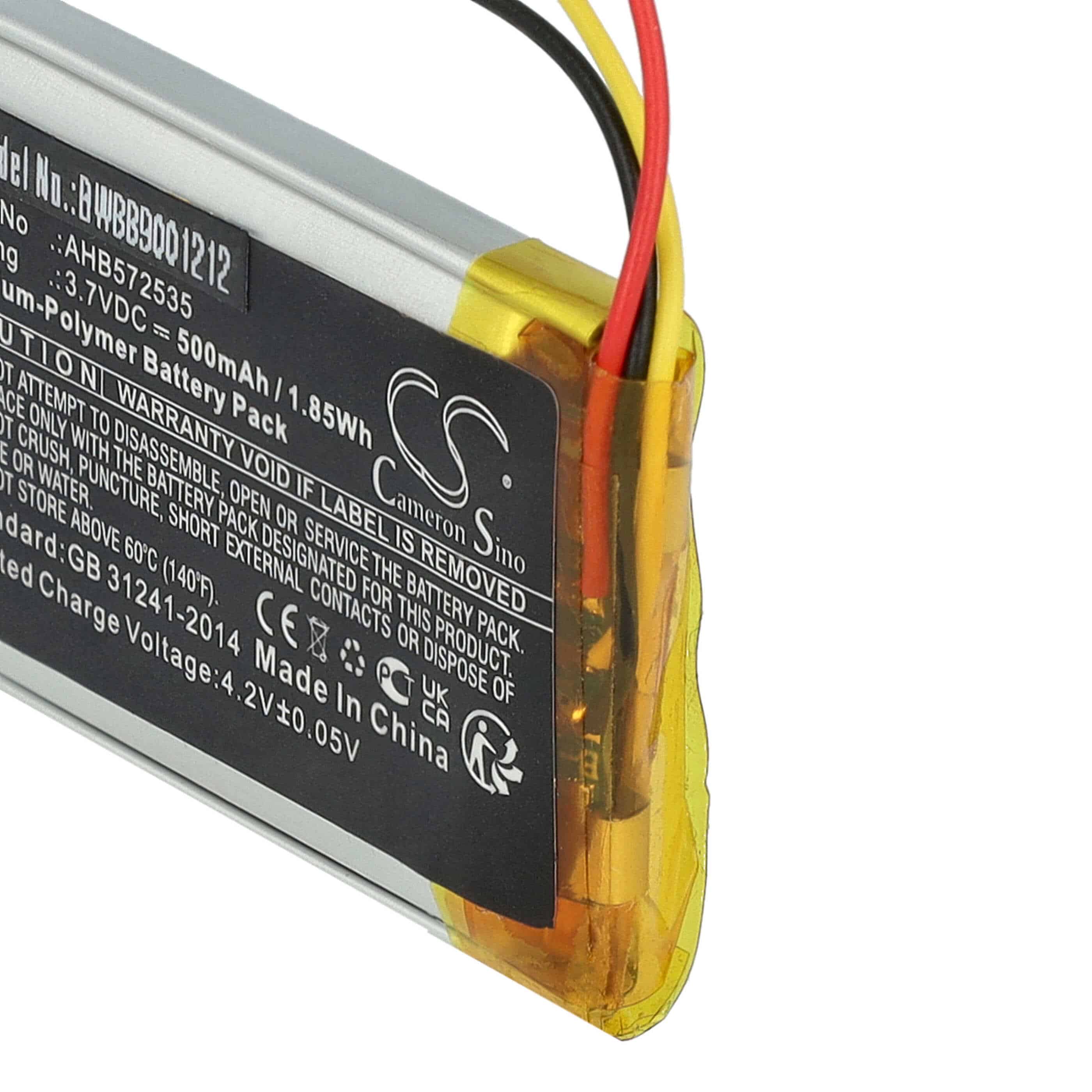 Batterie remplace Bose AHB572535 pour casque audio - 500mAh 3,7V Li-polymère