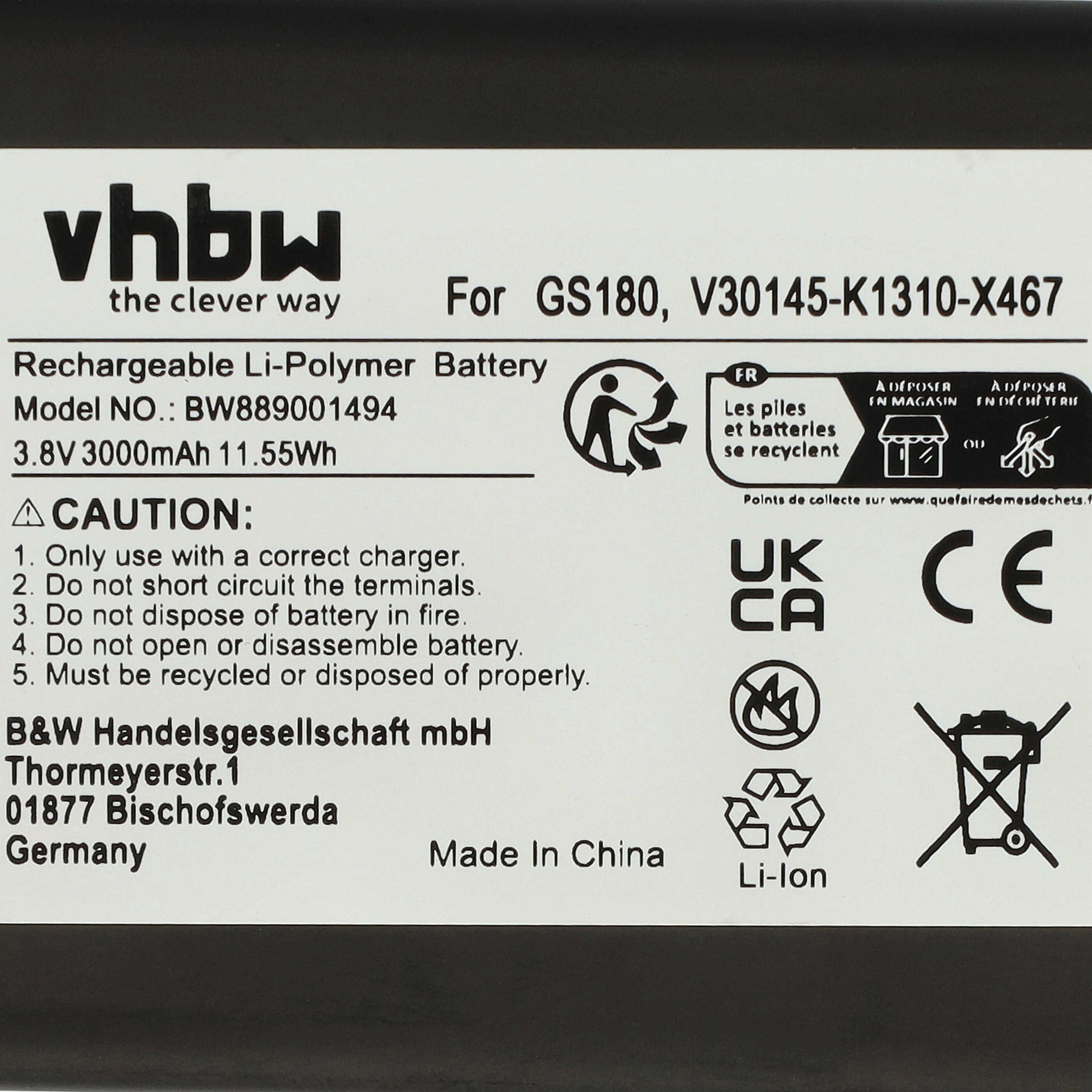 Batería recargable - 3000 mAh 3,8 V Li-Polímero