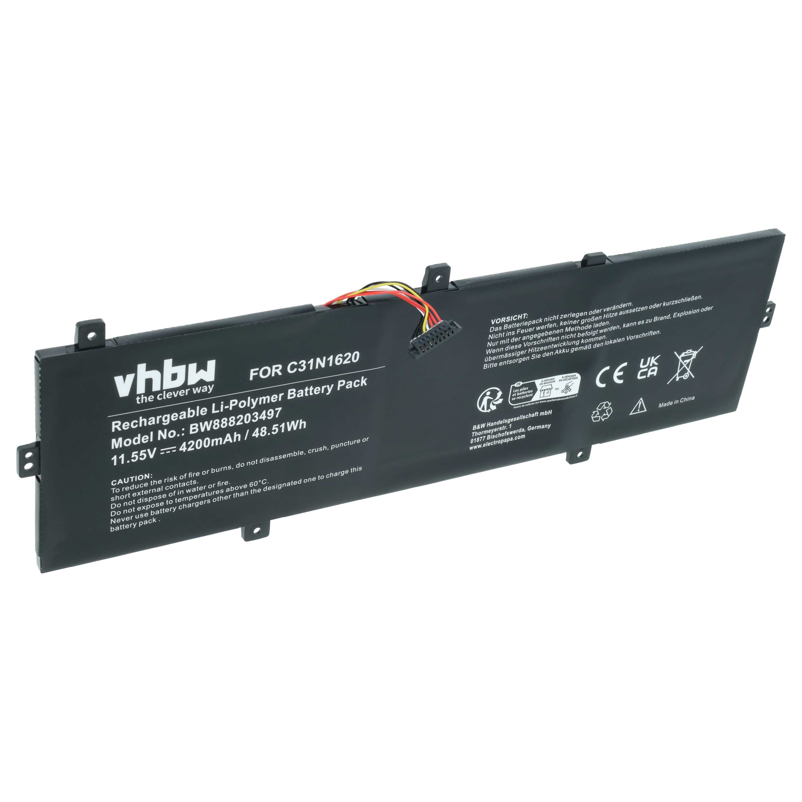 Akumulator do laptopa zamiennik Asus 0B200-02370100, 0B200-02370200, 0B200-02370000 - 4200 mAh 11,55 V LiPo