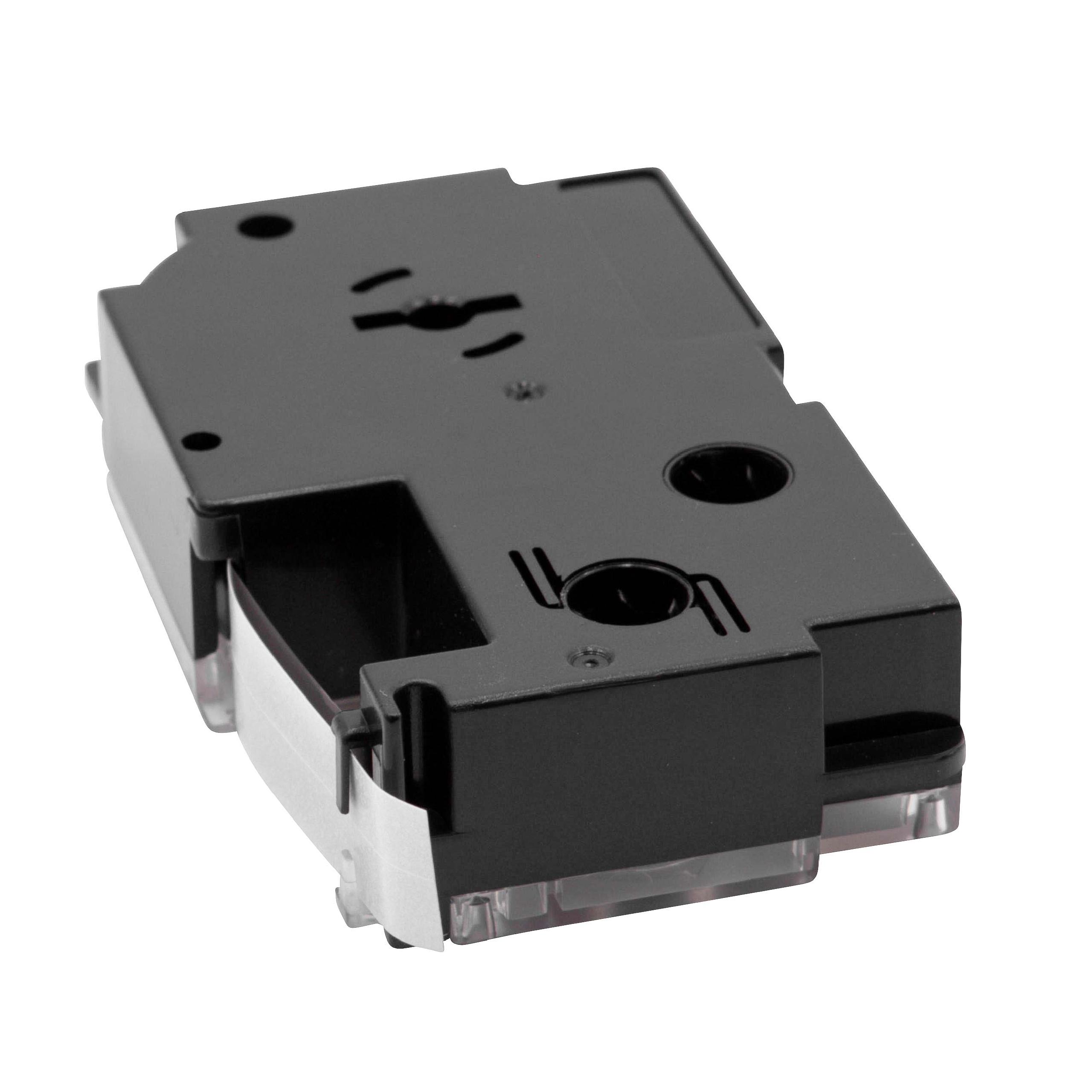 Label Tape replaces Casio XR-12GWE - 12 mm Black to Transparent
