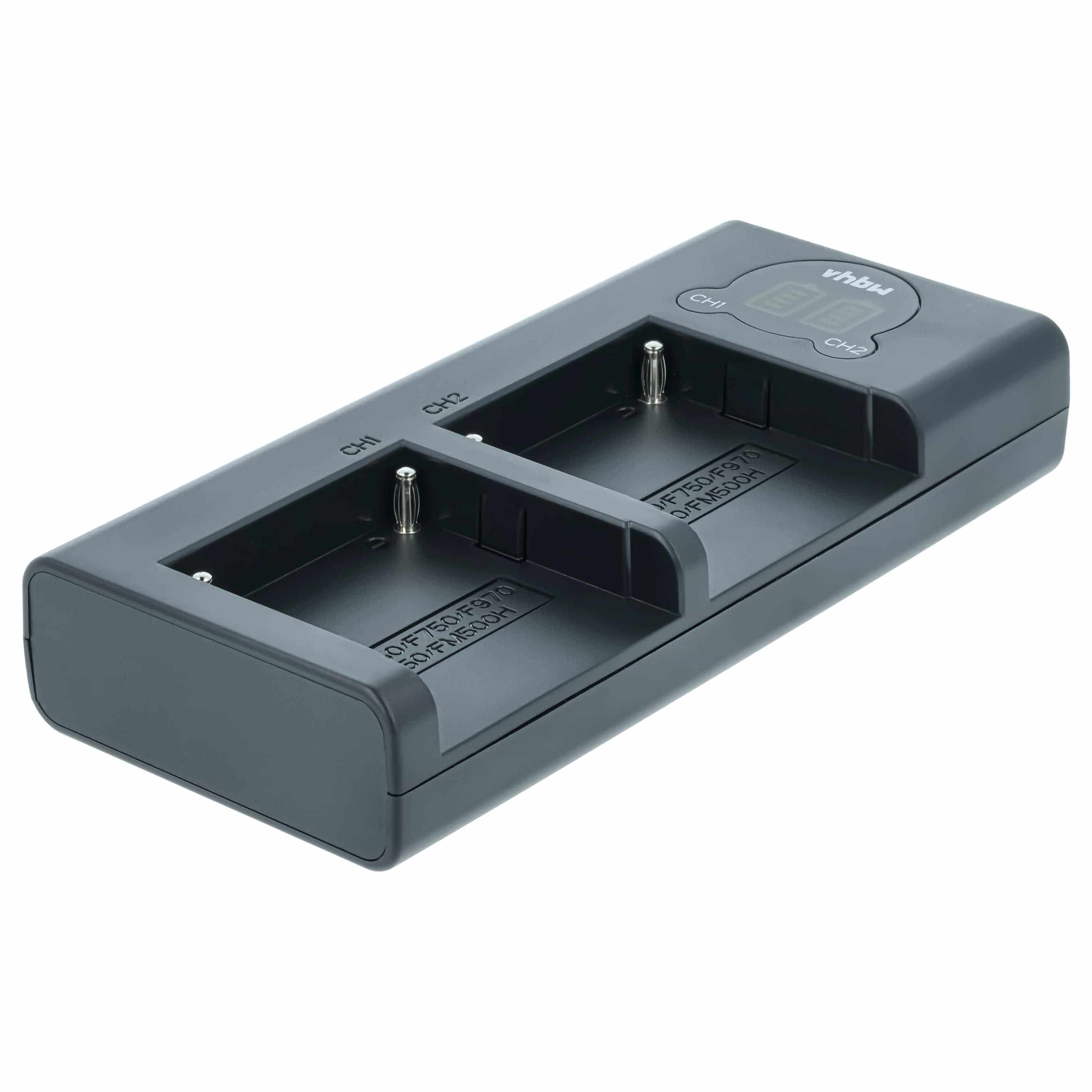Battery Charger replaces Sony BC-VM10 for Digital Camera etc. - 1x 0.7 / 2x 0.5 A