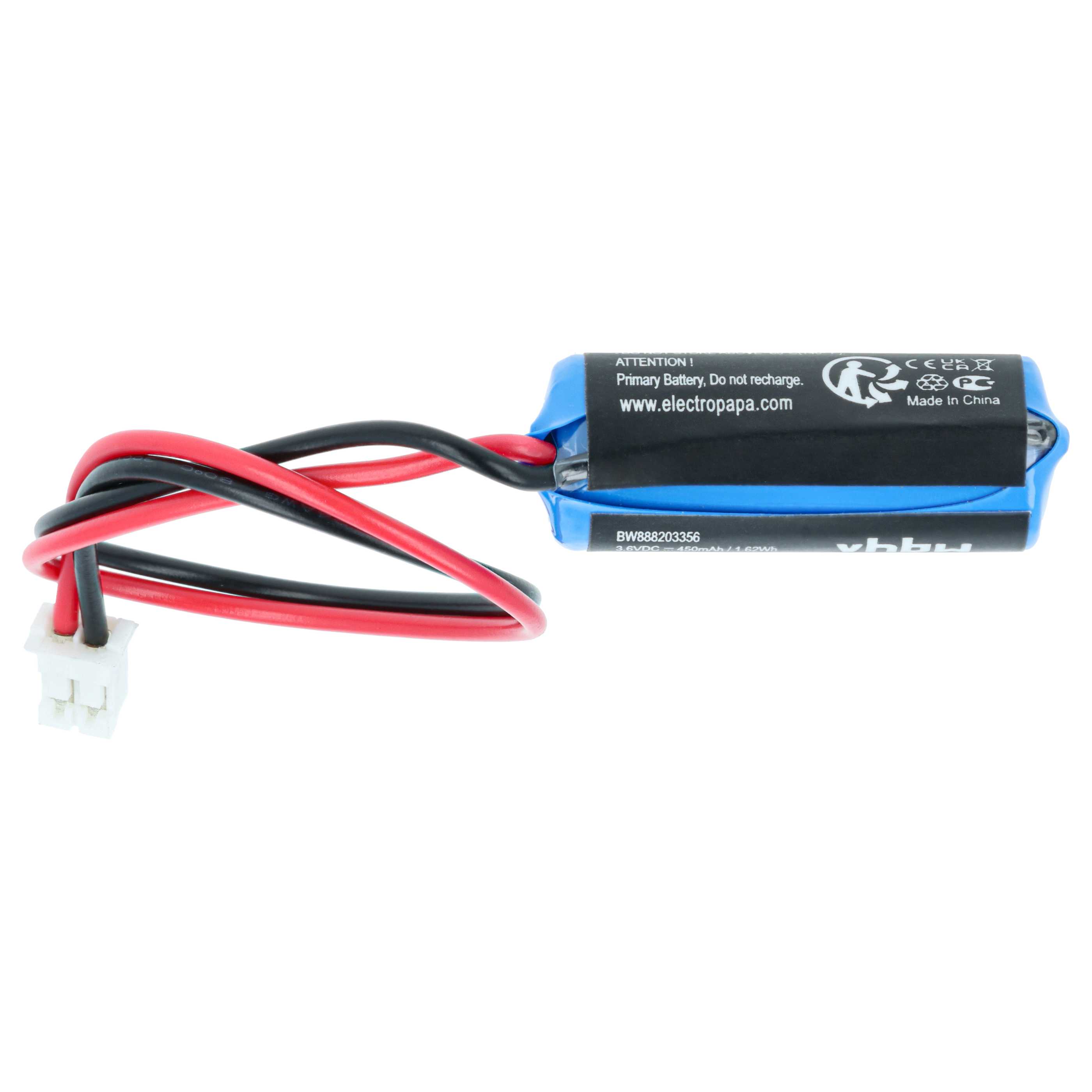 Batería reemplaza Omron CPM2C-BAT01 para controlador (450 mAh, 3,6 V, Li-SOCl2)