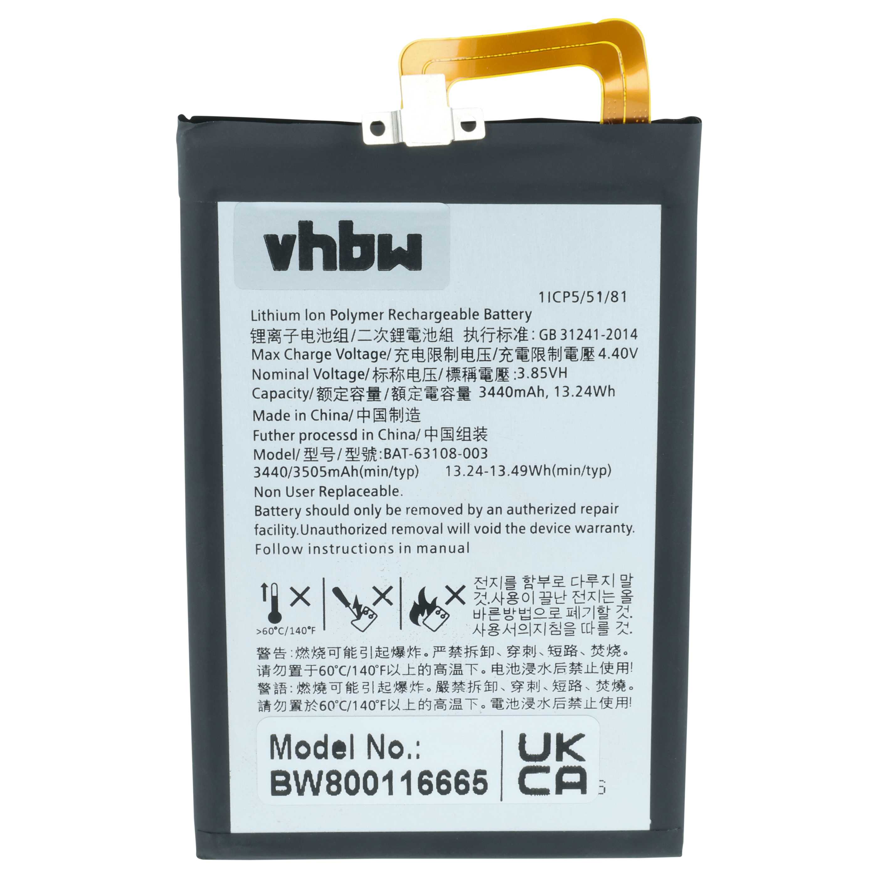 Akumulator do telefonu smartfona zamiennik BlackBerry BAT63108-003, BAT-63108-003 - 3400 mAh 3,85 V LiPo