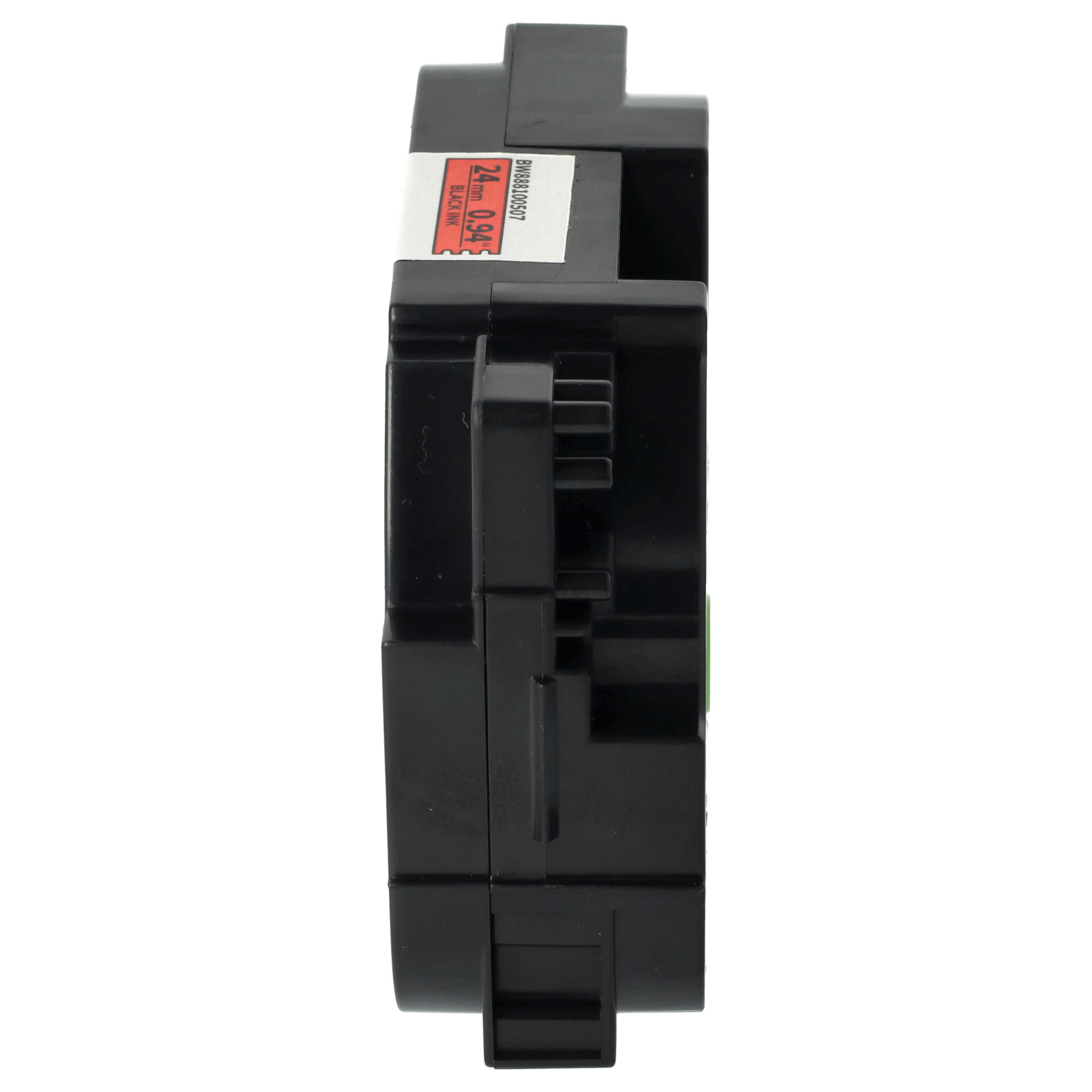 Cassette à ruban remplace Brother TZFX451, TZeFX451, TZE-FX451 - 24mm lettrage Noir ruban Rouge, souple