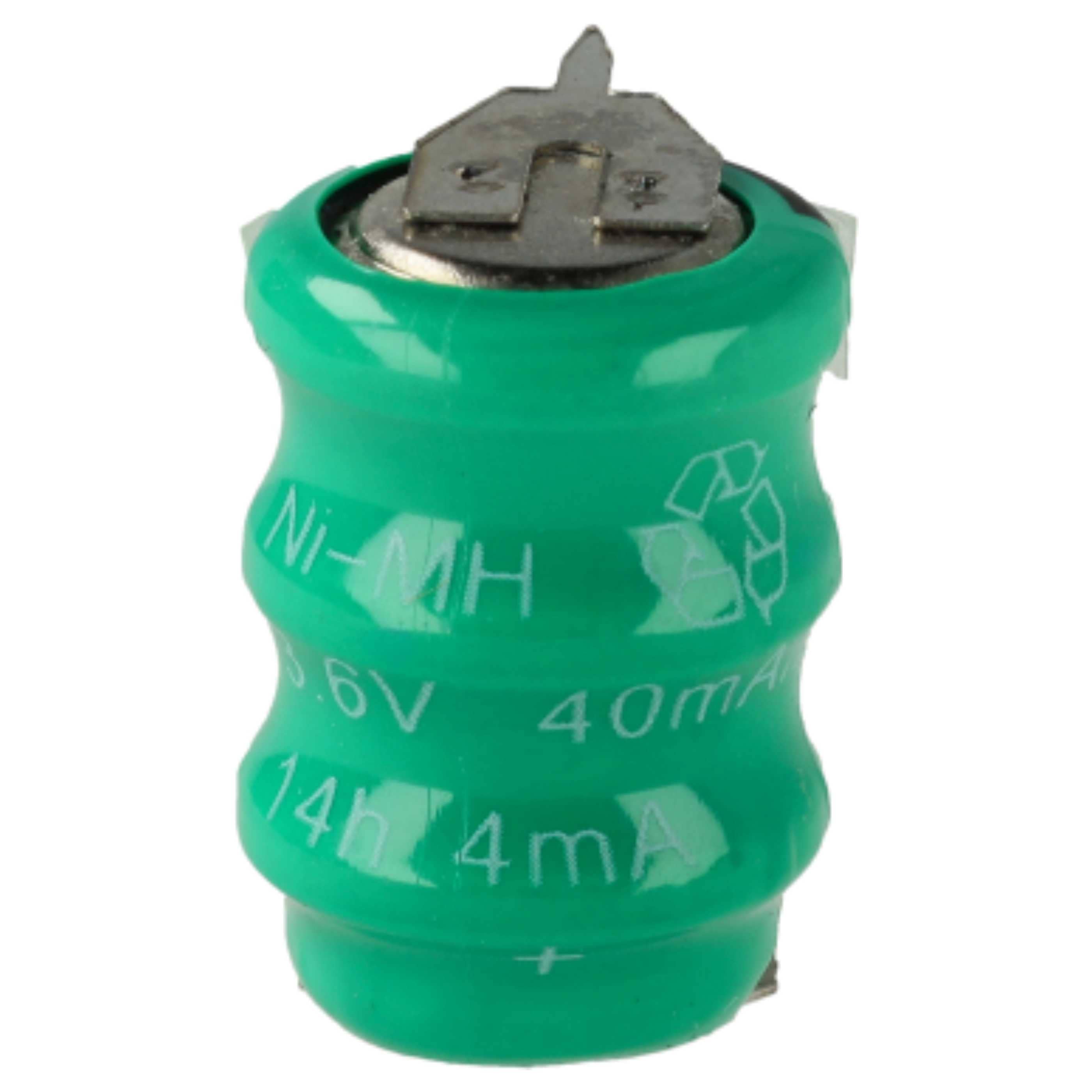 5x Button Cell Battery Type V40H 3 Pins for Model Building Solar Lamps etc. - 40 mAh 3.6 V NiMH