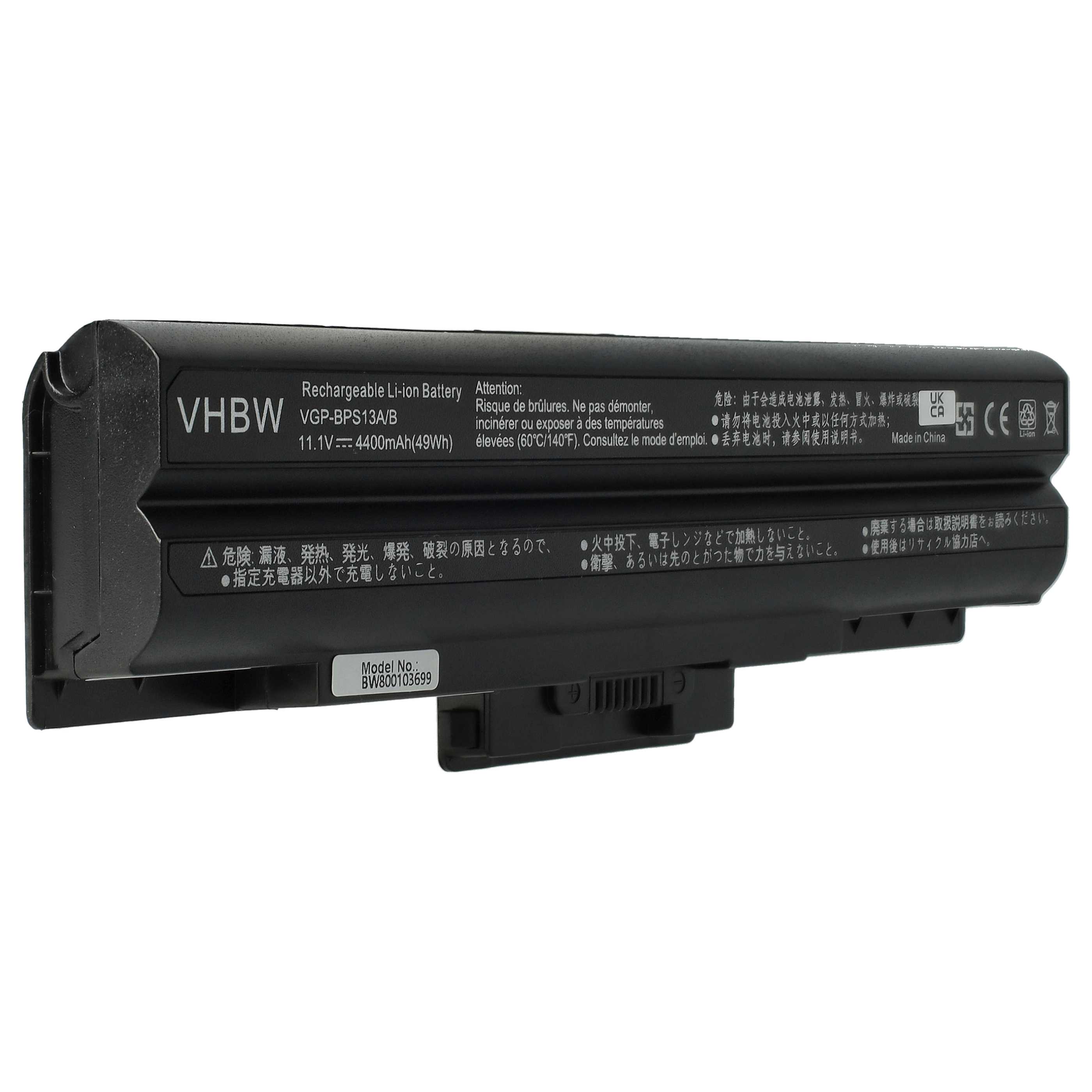 Akumulator do laptopa zamiennik Sony VGP-BPS13, VGP-BPL21, VGP-BPL13 - 4400 mAh 11,1 V Li-Ion, czarny