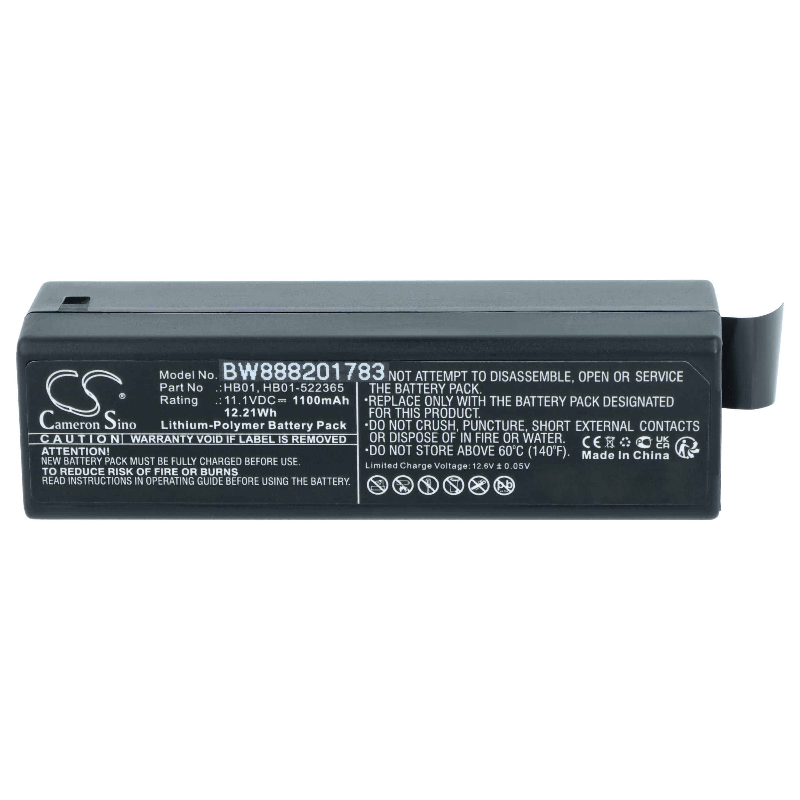 3x Battery replaces DJI HB01, HB01-522365 - 1100mAh, 11.1V, Li-polymer