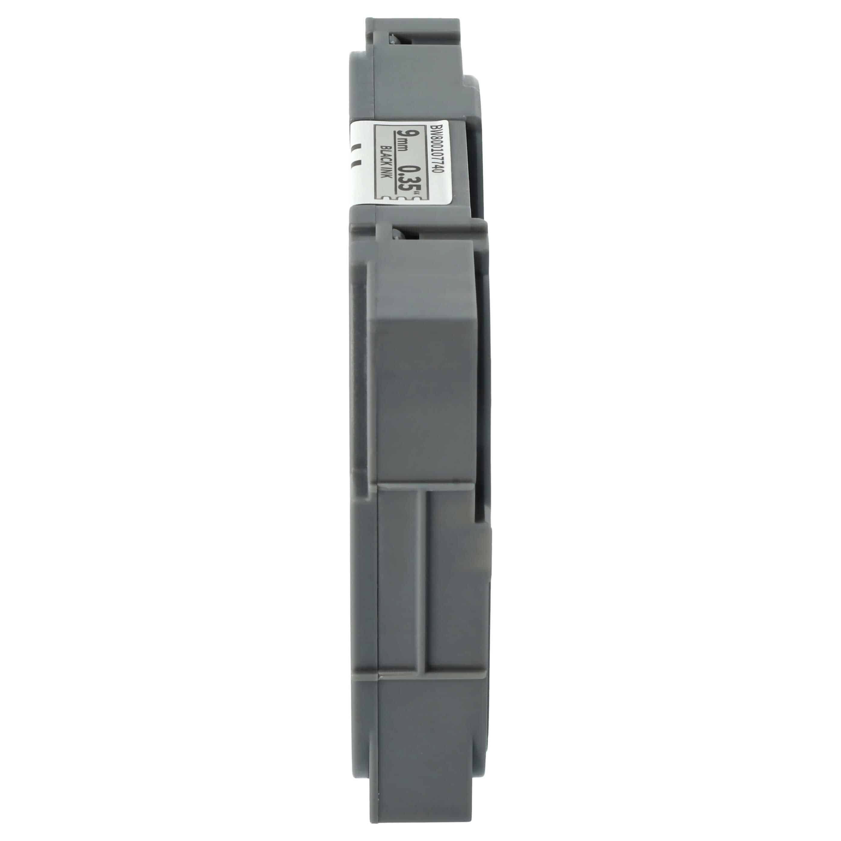 Cassette à ruban remplace Brother TZE-M921 - 9mm lettrage Noir ruban Argent mat