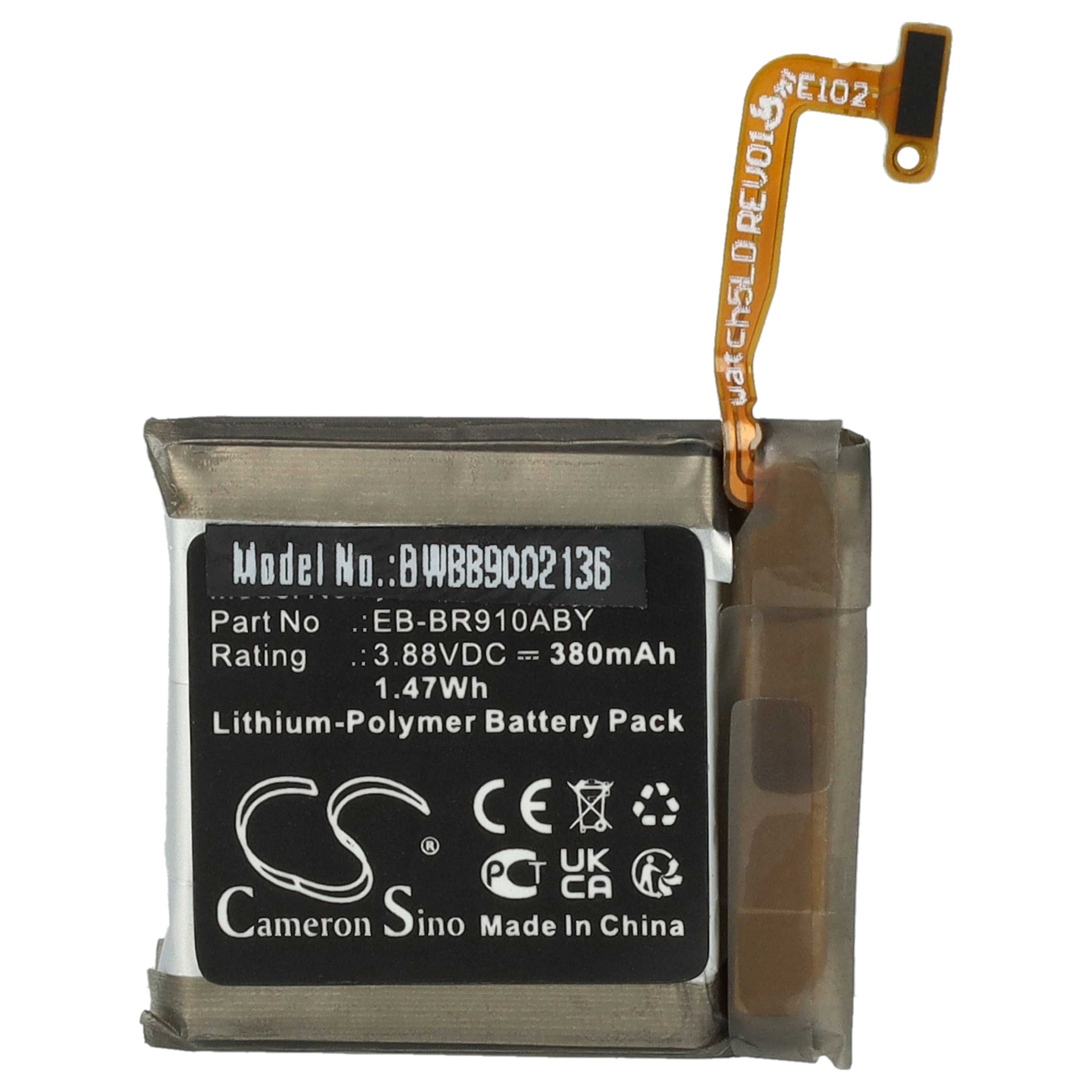 Batteria sostituisce Samsung GH43-05112A, EB-BR900ABY, EB-BR910ABY per smartwatch - 380mAh 3,88V Li-Poly