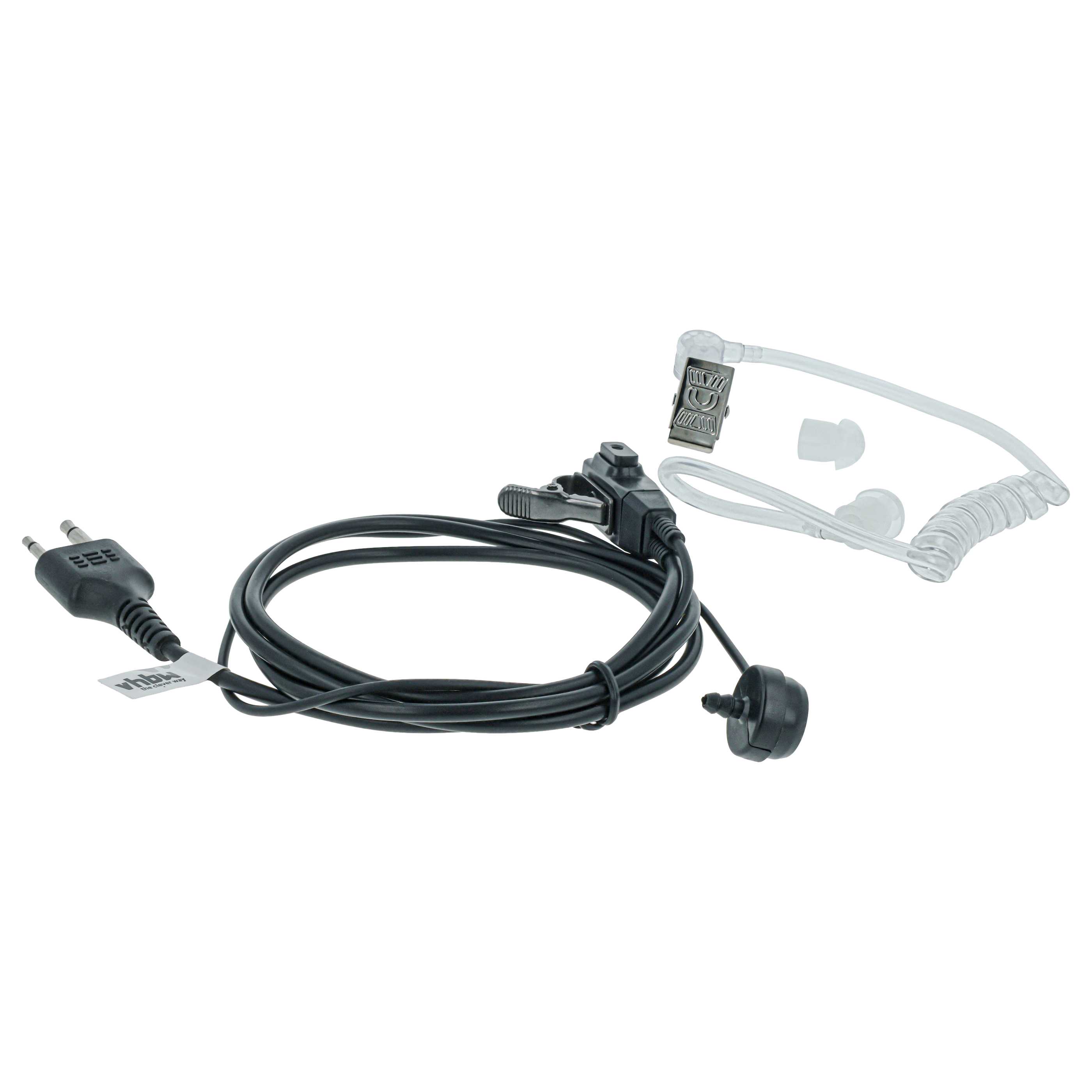 5x Security Radio Headset suitable for Icom IC-24AT - with PTT Microphone + Clip Mount + Phono Cable