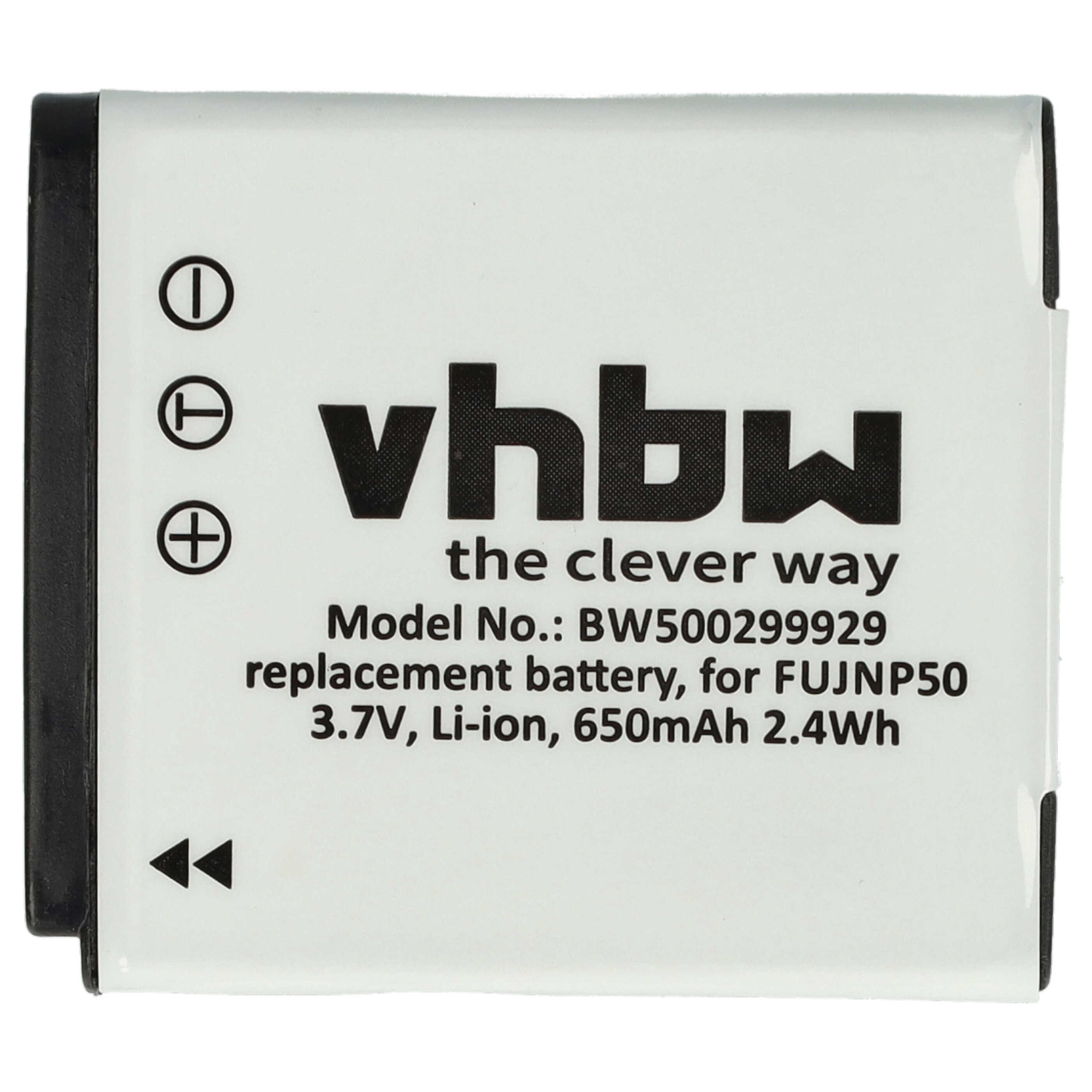 3x Battery replaces Fuji Fujifilm NP-50 - 650mAh, 3.6V, Li-Ion