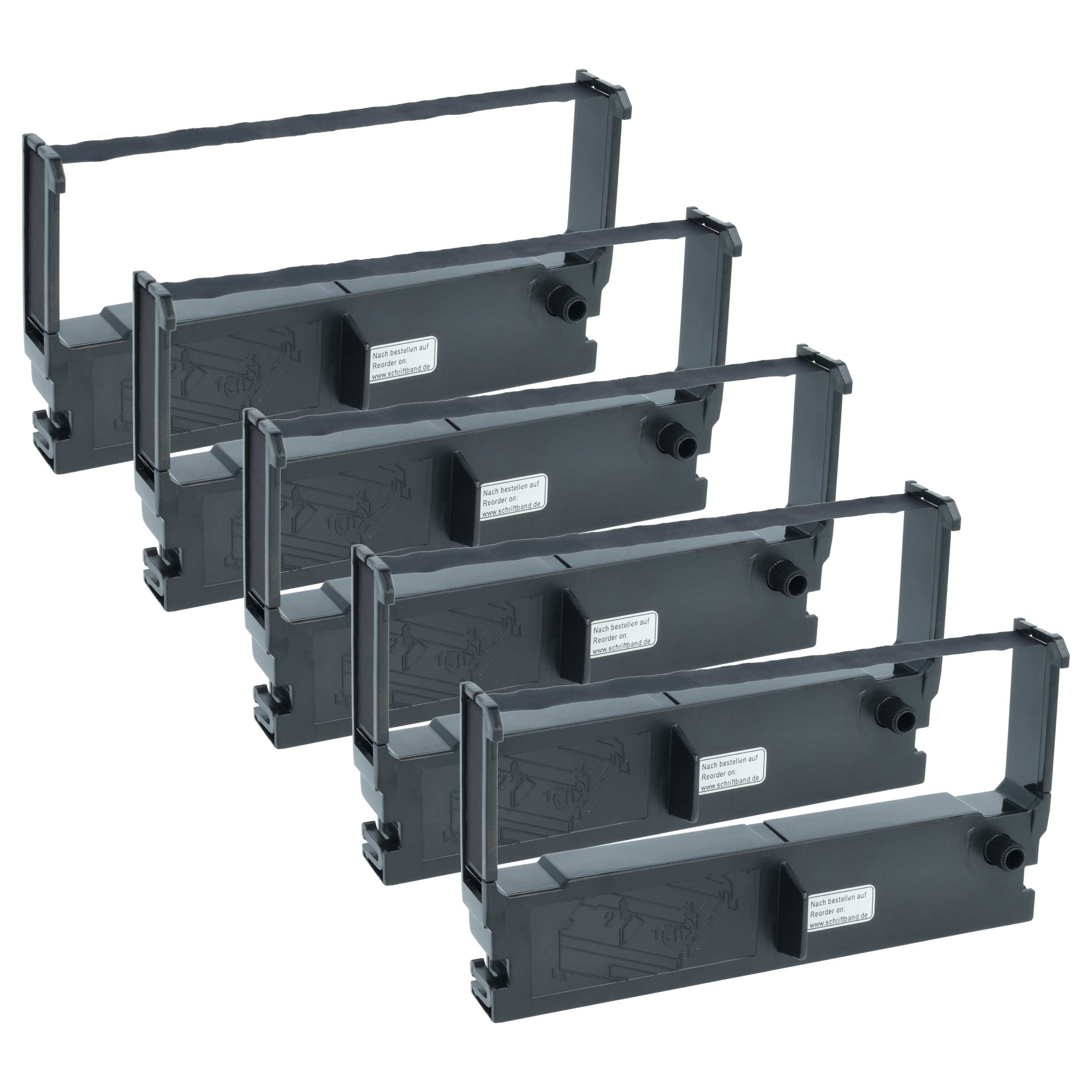 5x Farbband als Ersatz für Epson ERC-32B, ERC-32, C43S015371 für NCR Nadel-/Bondrucker u.a. - Schwarz