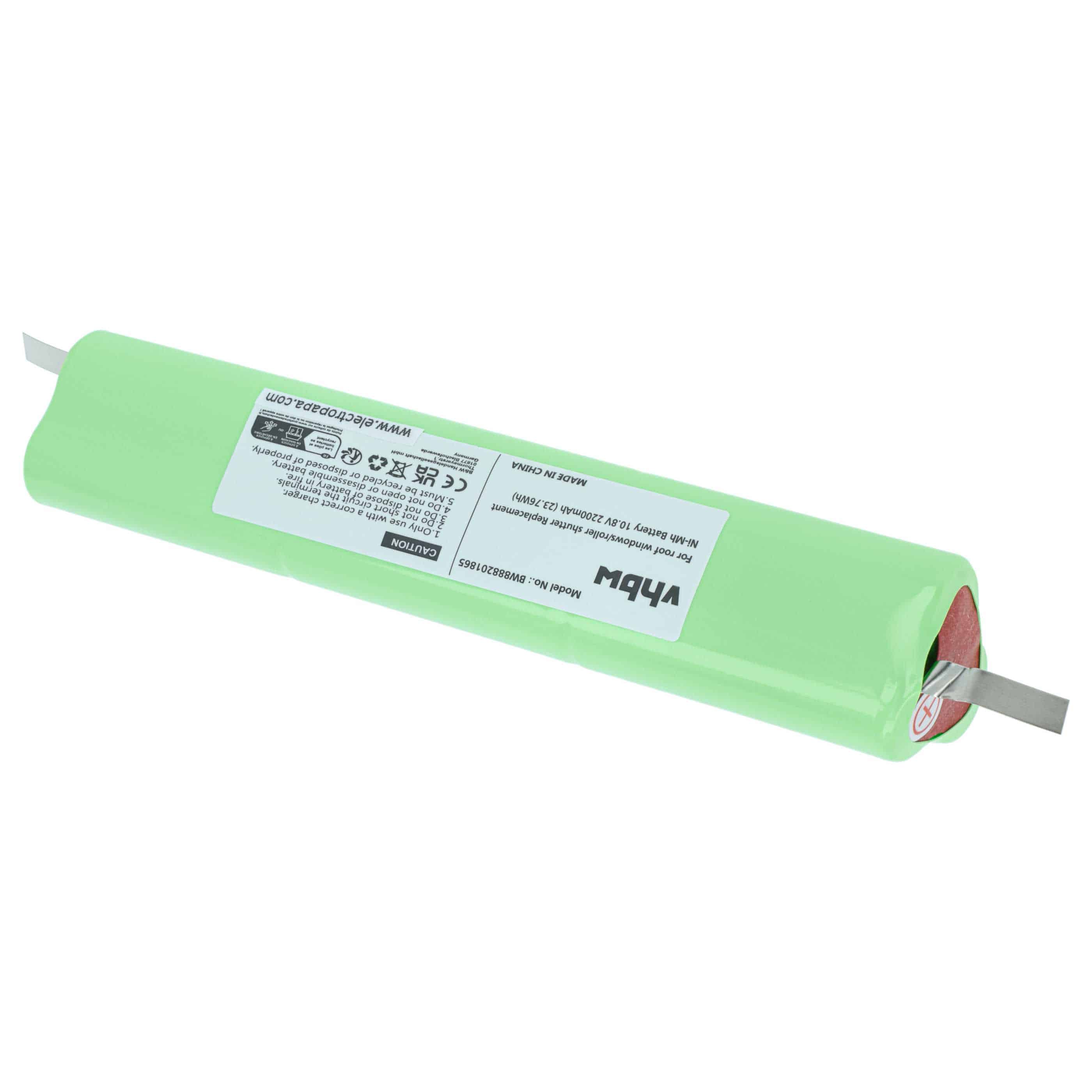 2x Akumulator do rolet / żaluzji dachowych zamiennik Velux 946933, 946987, 946930 - 2200 mAh 10,8 V NiMH