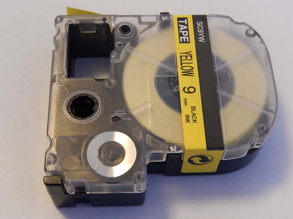 Cassetta nastro sostituisce Epson LC-3YBW per etichettatrice Epson 9mm nero su giallo