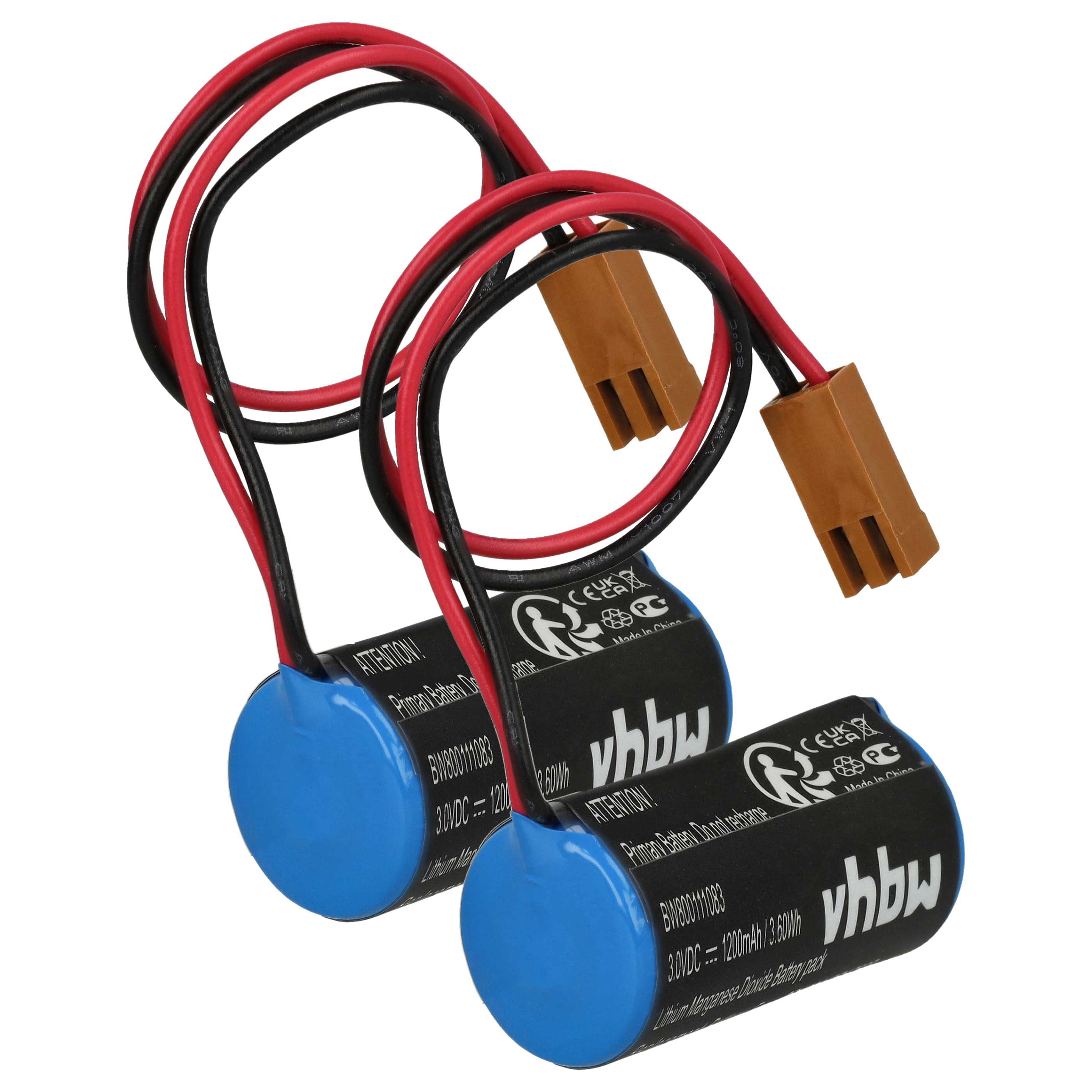 Industrieroboter-Batterie (2 Stück) als Ersatz für 44A724534-001, A06B0168D111 für GE - 1200mAh 3V Li-MnO2