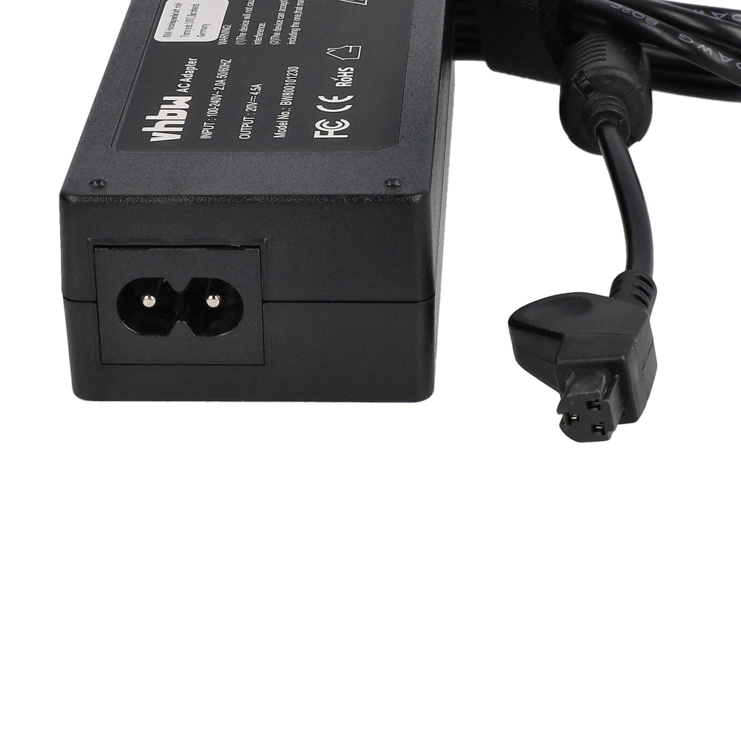 Mains Power Adapter replaces Dell 1Y004, 310-1650, 310-1093, 310-4615, 310-2993 for DellNotebook, 90 W